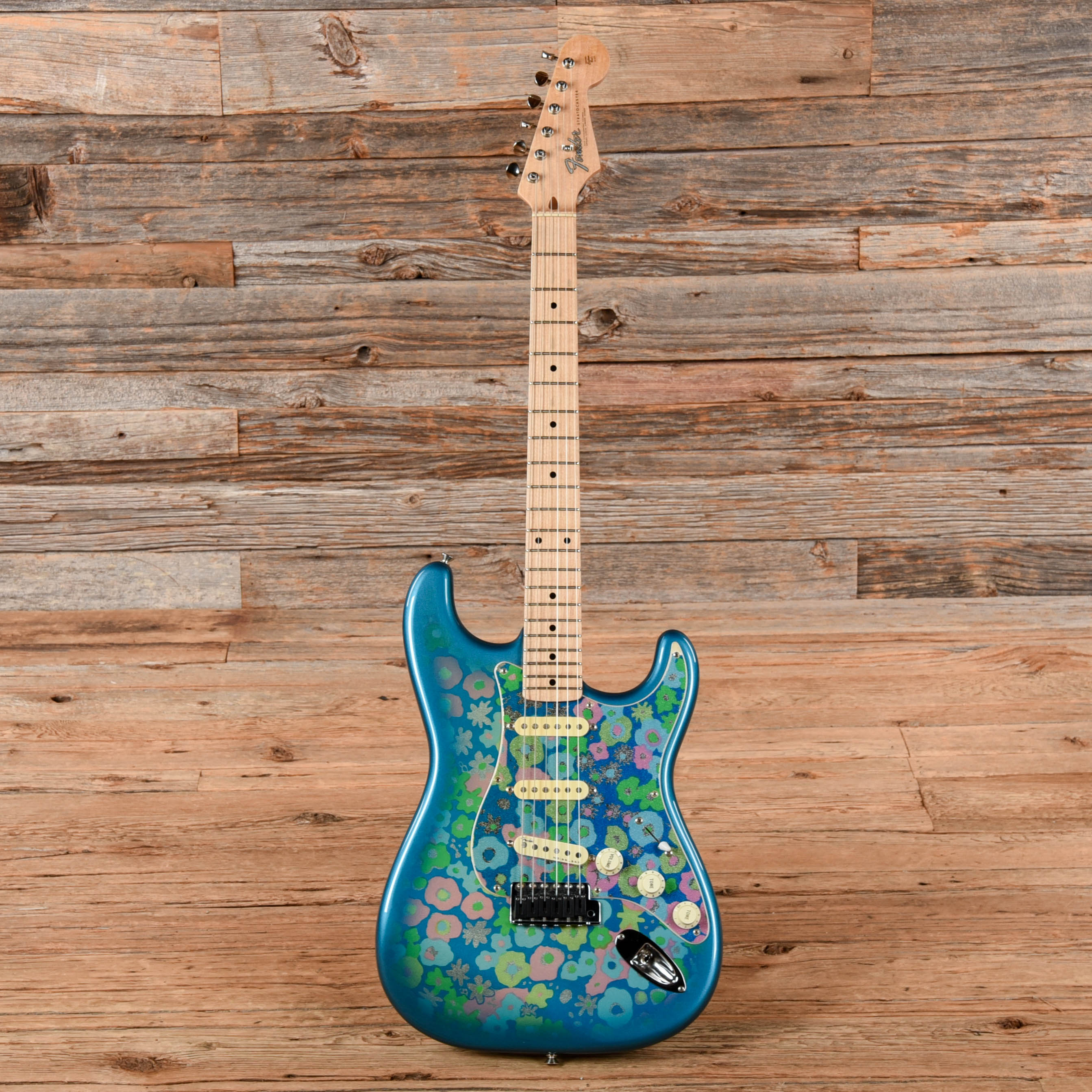 Fender '50s Stratocaster Reissue Neck with Unknown Body Blue Flower 1996