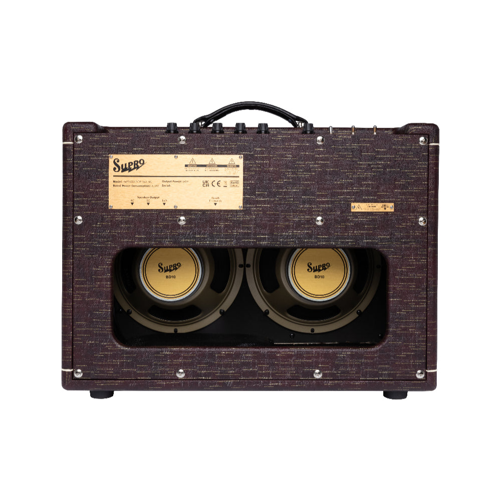 Supro Ambassador 50W 2x10 Combo Burgundy Gold Scandia