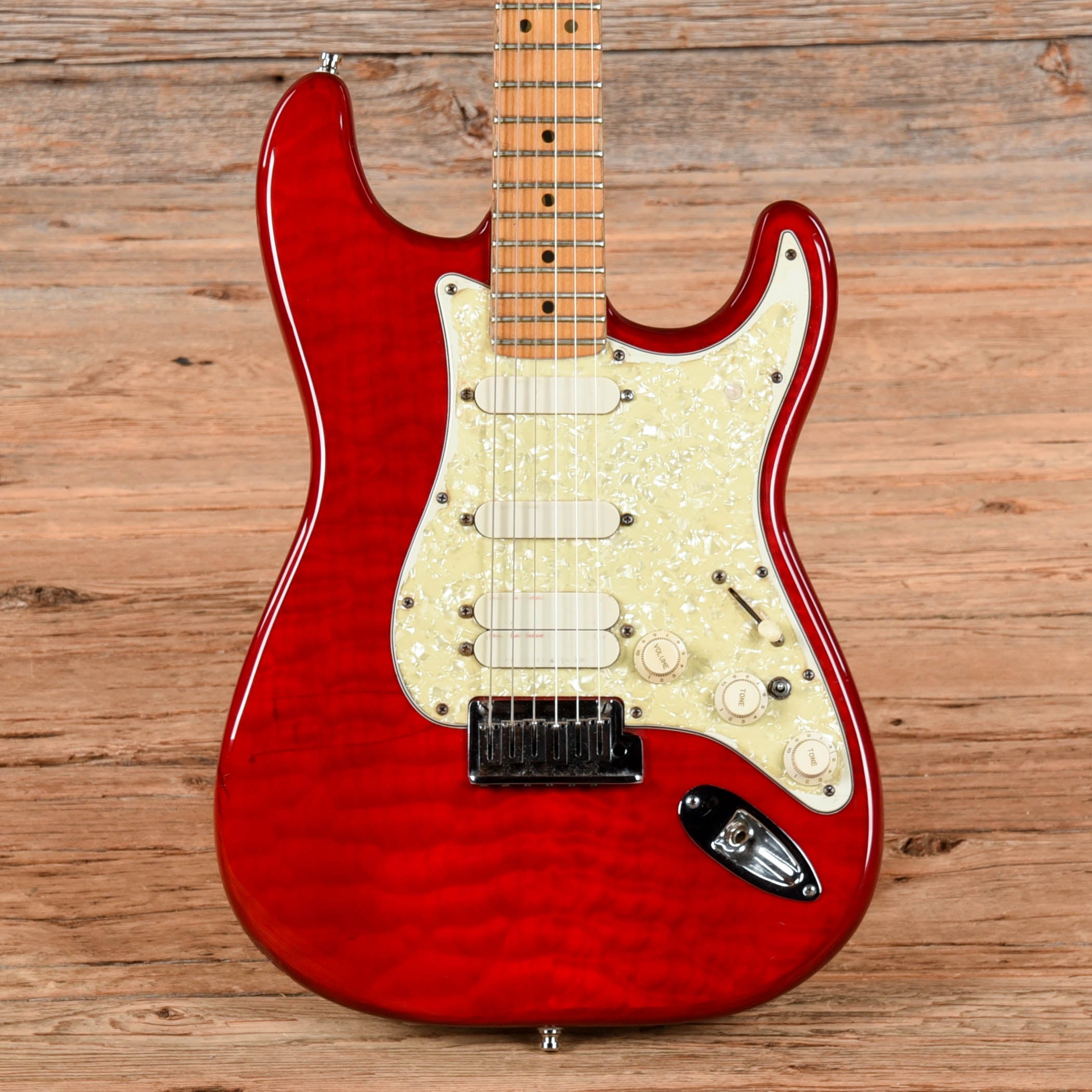 Fender American Standard Stratocaster Neck with Unknown Body Transparent Red