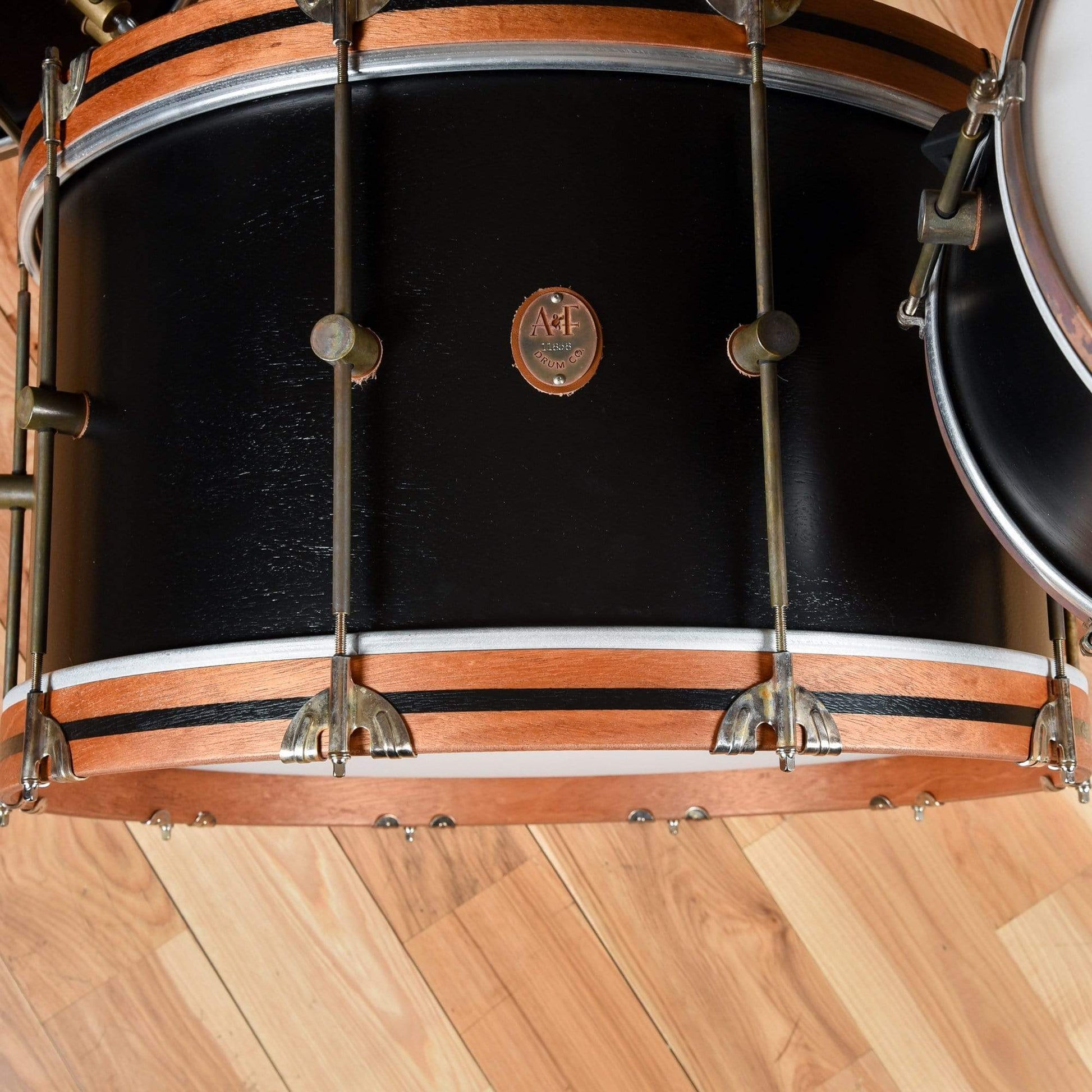 A&F Drum Co. 13/16/24x12 3pc. Mahogany Club Drum Kit Black Drums and Percussion / Acoustic Drums / Full Acoustic Kits