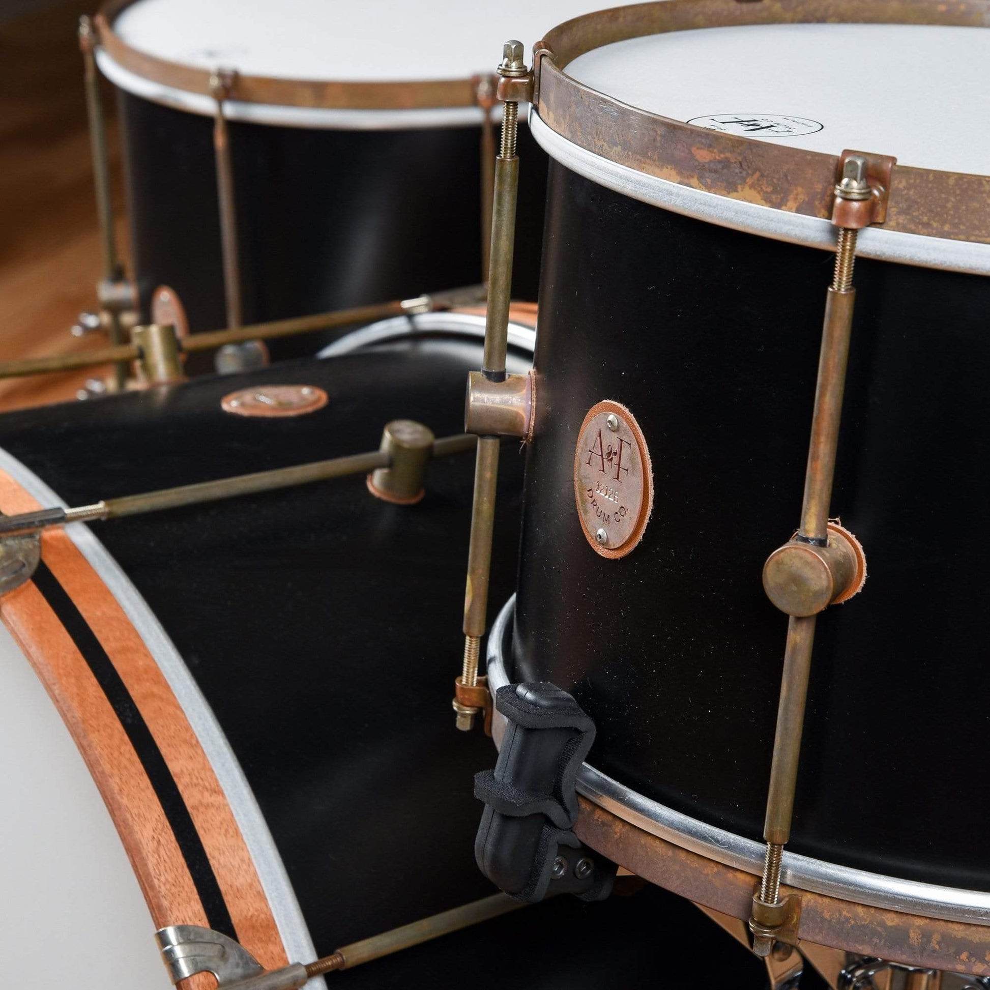 A&F Drum Co. 13/16/26 3pc. Mahogany Club Drum Kit Black Drums and Percussion / Acoustic Drums / Full Acoustic Kits
