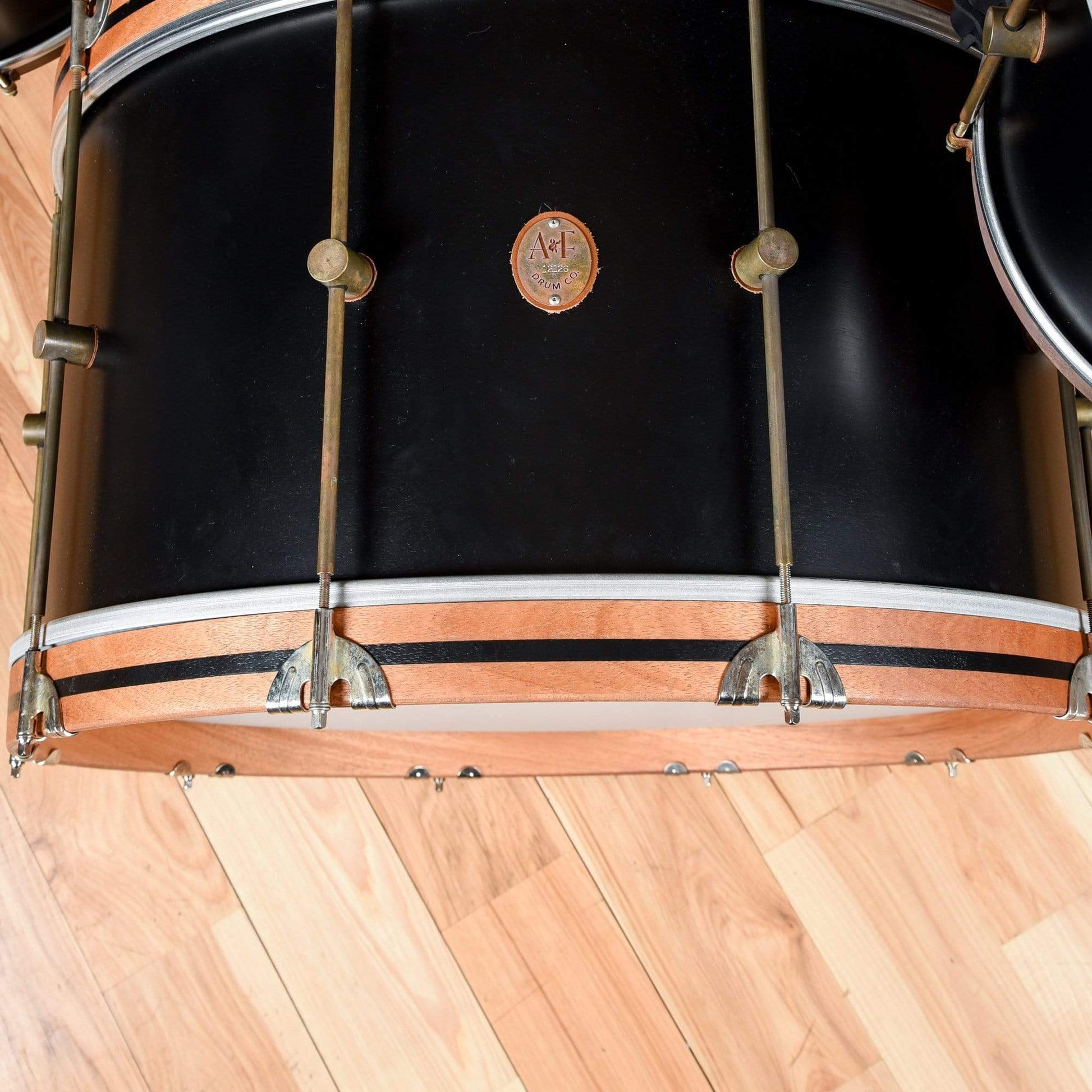 A&F Drum Co. 13/16/26 3pc. Mahogany Club Drum Kit Black Drums and Percussion / Acoustic Drums / Full Acoustic Kits