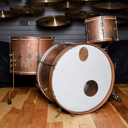 A&F Drum Co. 13/18/24 3pc. Copper Drum Kit w/Copper Hoops Drums and Percussion / Acoustic Drums / Full Acoustic Kits