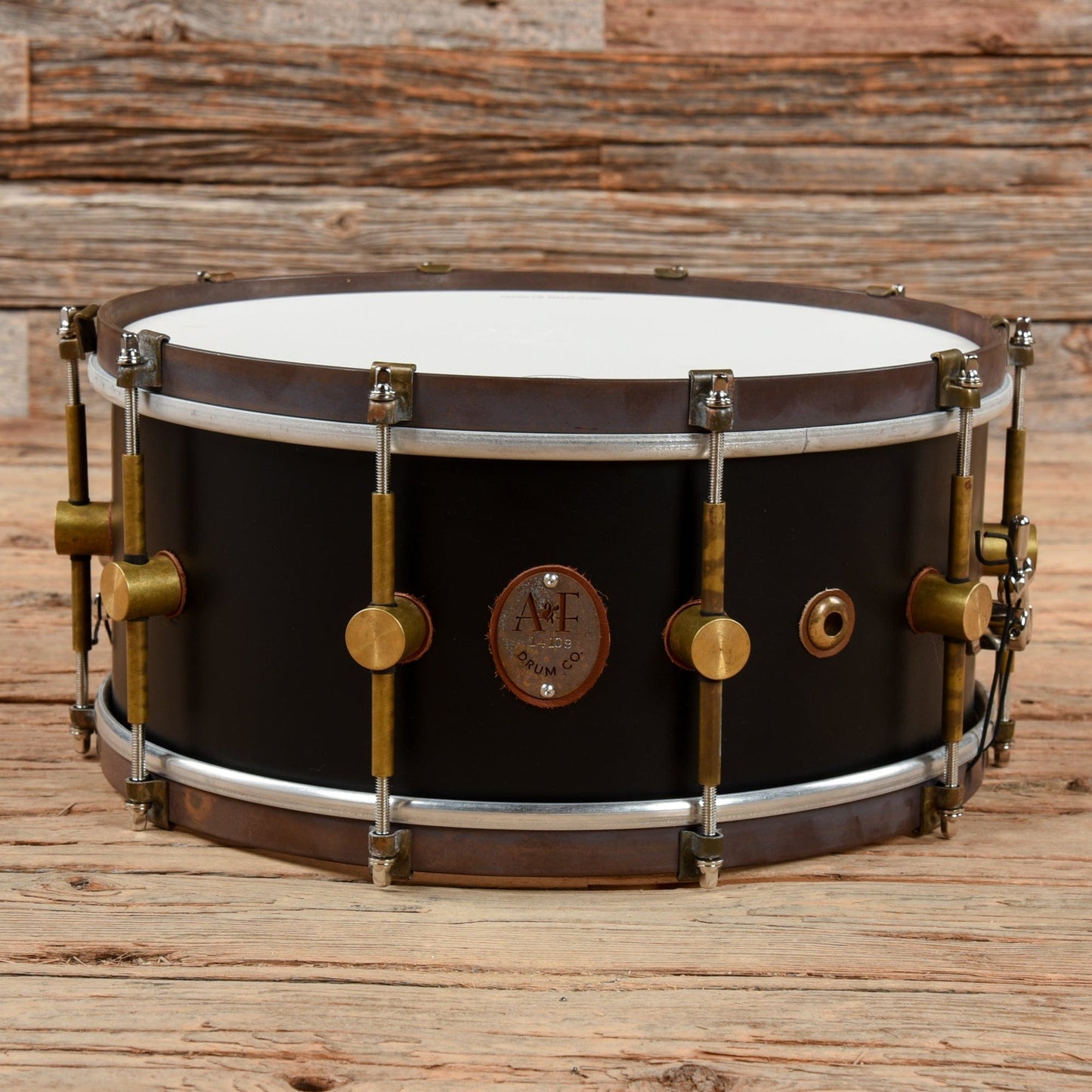 A&F Drum Co. 6.5x14 Black Club Maple 10-Lug Snare Drum w/Brass Hoops USED Drums and Percussion / Acoustic Drums / Snare