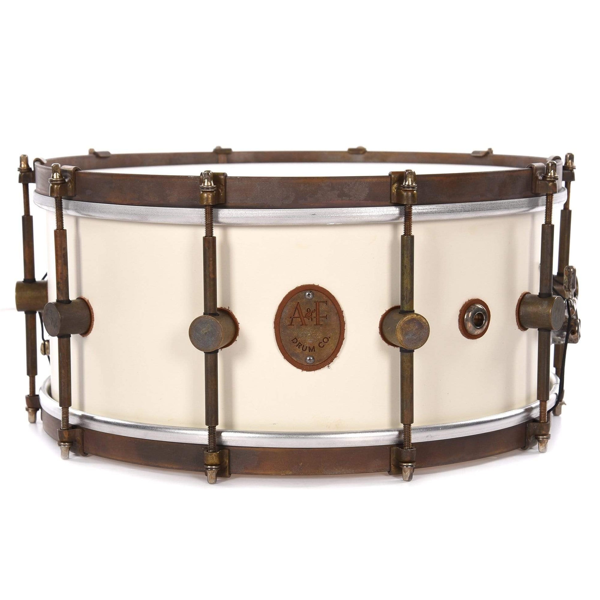 A&F Drum Co. 6.5x14 Club Maple 10-Lug Snare Drum Antique White Drums and Percussion / Acoustic Drums / Snare