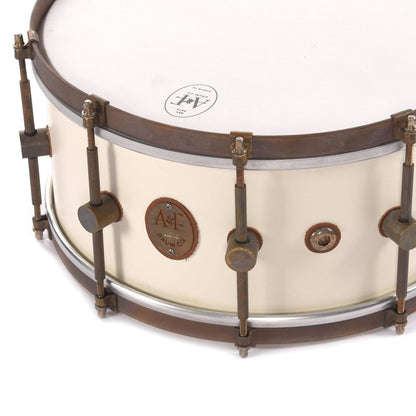 A&F Drum Co. 6.5x14 Club Maple 10-Lug Snare Drum Antique White Drums and Percussion / Acoustic Drums / Snare