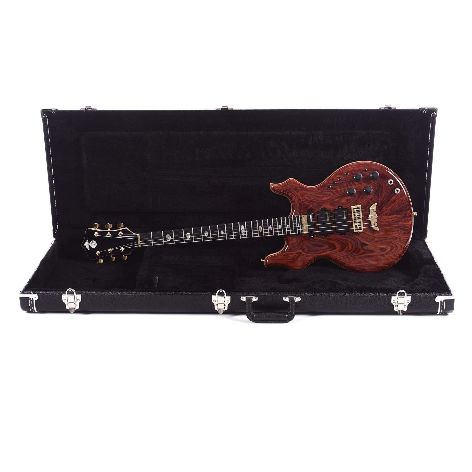 Alembic Tribute Cocobolo w/Red Side LEDs, Beveled Peghead, & Continuous Cocobolo Backplates Electric Guitars / Solid Body