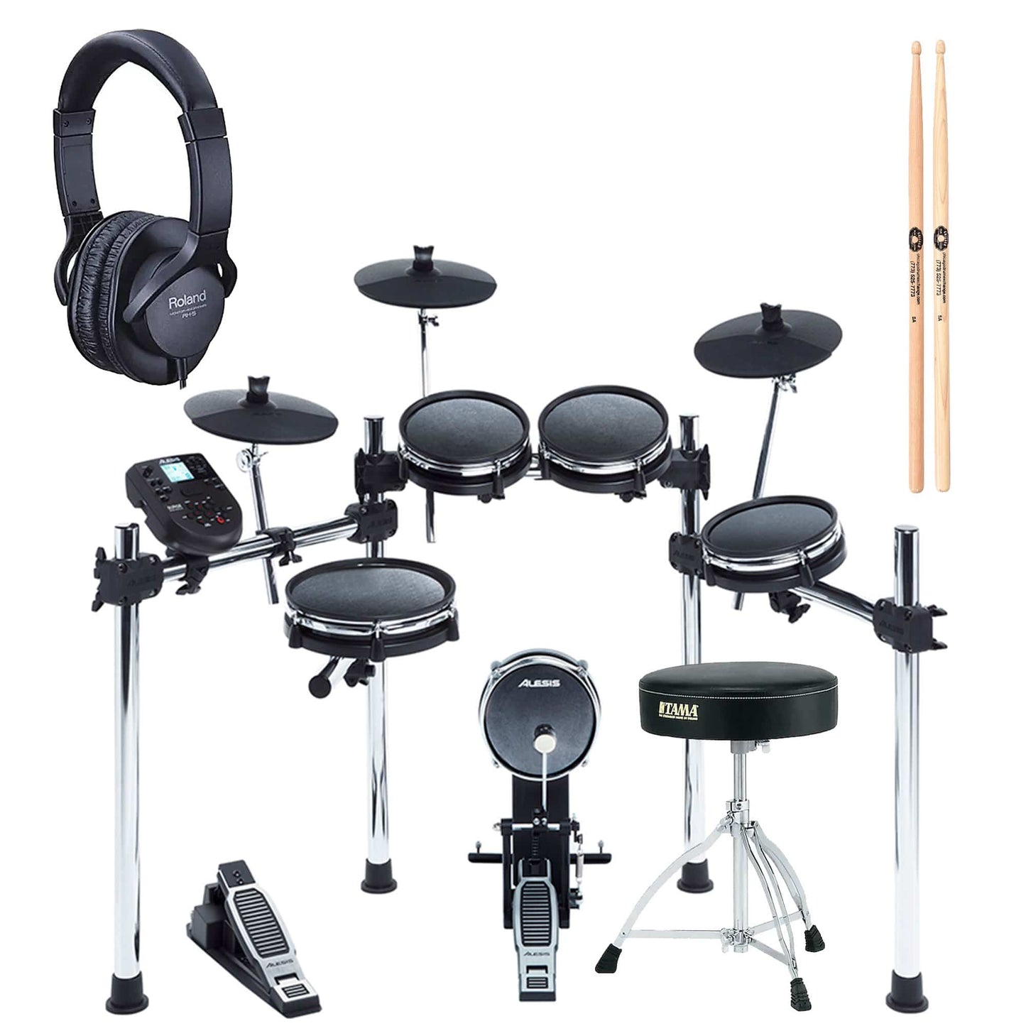 Alesis Surge Mesh Electronic Drum Kit Bundle w/Throne, Headphones & Sticks Drums and Percussion / Electronic Drums / Full Electronic Kits