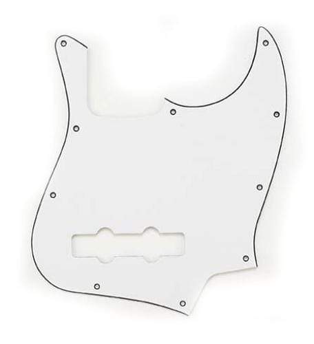 Allparts Jazz Bass Pickguard 10 Hole 3-Ply White Parts / Pickguards