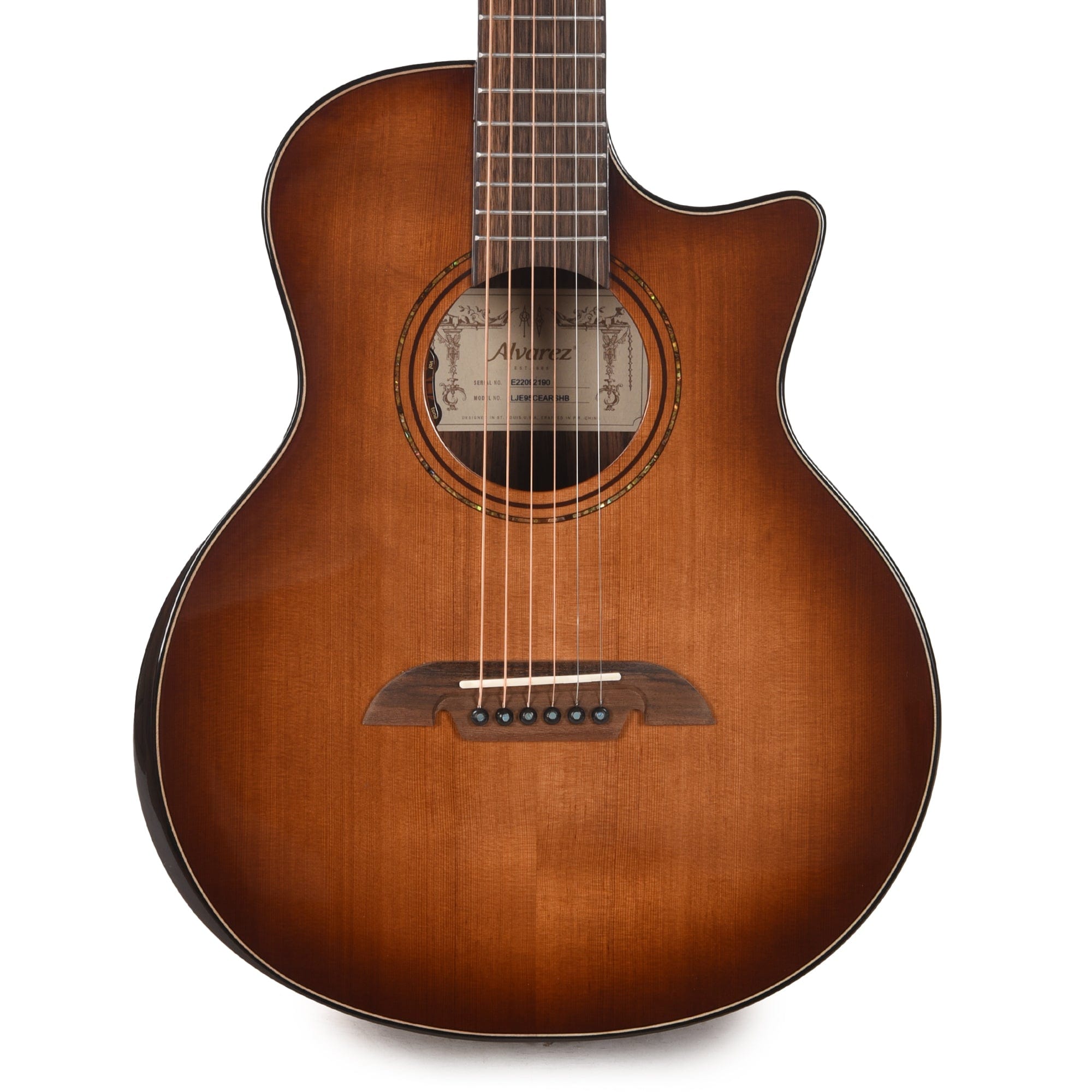 Alvarez LJE95CEARSHB Artist Elite Acoustic Guitar Shadowburst Gloss Acoustic Guitars / Mini/Travel