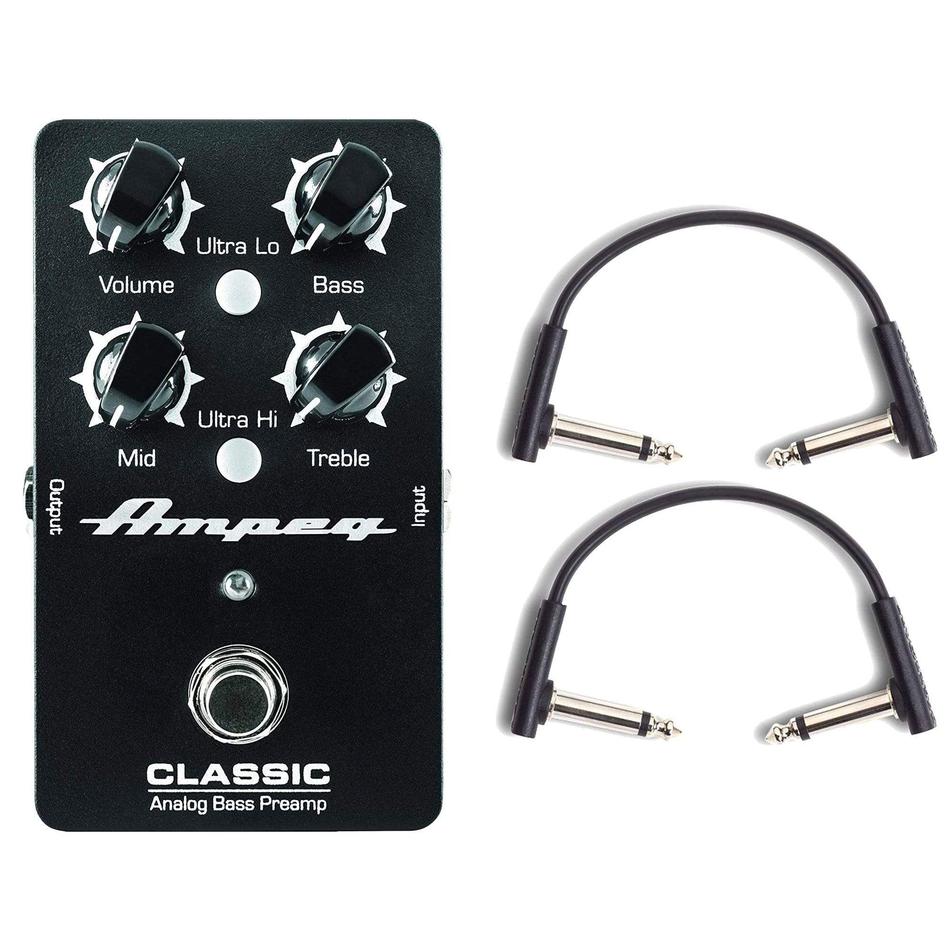 ampeg pedal Ampeg Classic Analog Bass Preamp Pedal w/RockBoard Flat Patch Cables B – Chicago Music Exchange