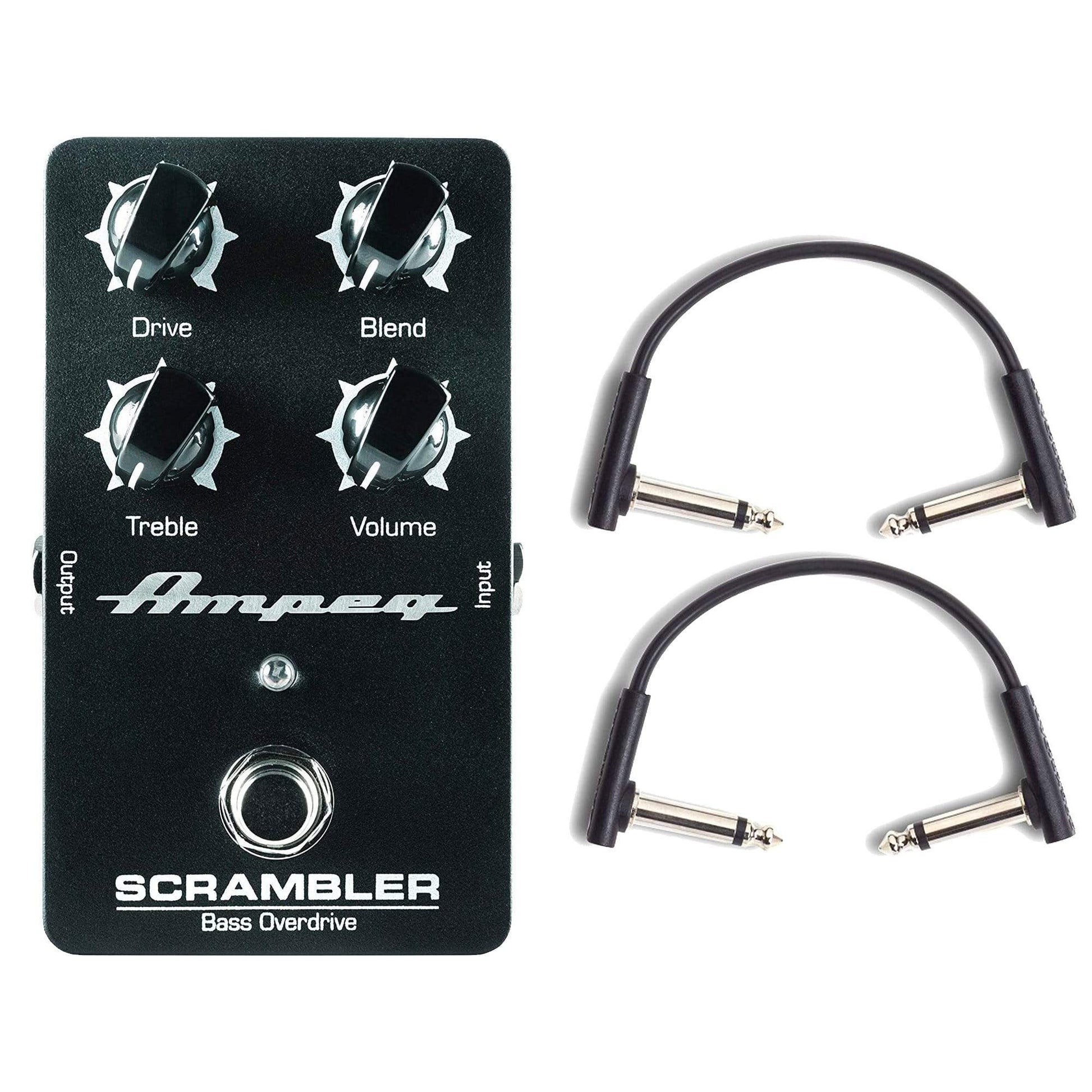 ampeg scrambler pedal Ampeg Scrambler Bass Overdrive Pedal w/RockBoard Flat Patch Cables Bundle
