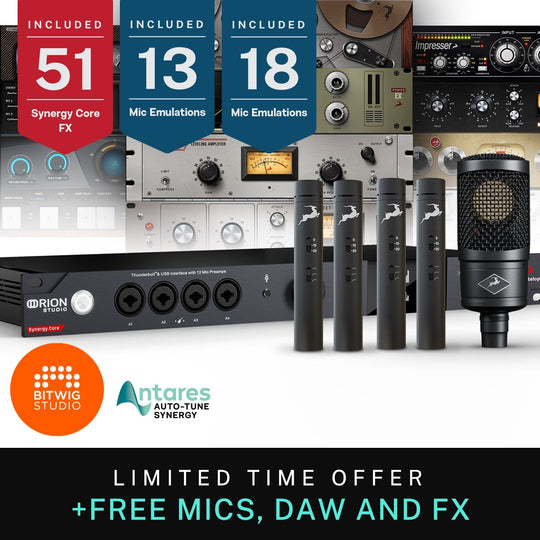 Antelope Audio Orion Studio Synergy Core Thunderbolt/USB Audio Interface w/ 4 Free Edge Note Microphones and a Free Edge Solo Microphone Pro Audio / Interfaces