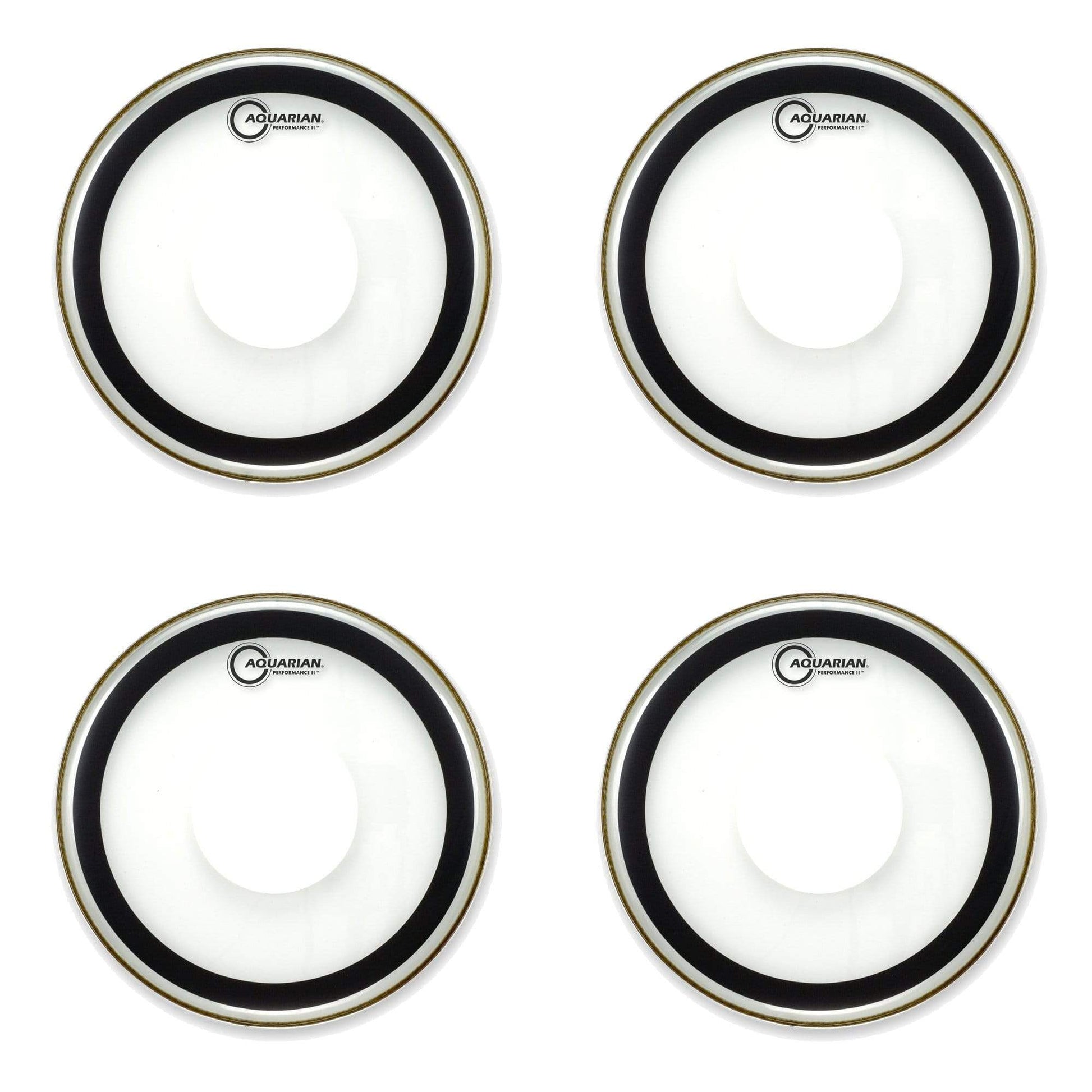 Aquarian 10" Performance II Clear w/ Dot (4 Pack Bundle) Drums and Percussion / Parts and Accessories / Heads