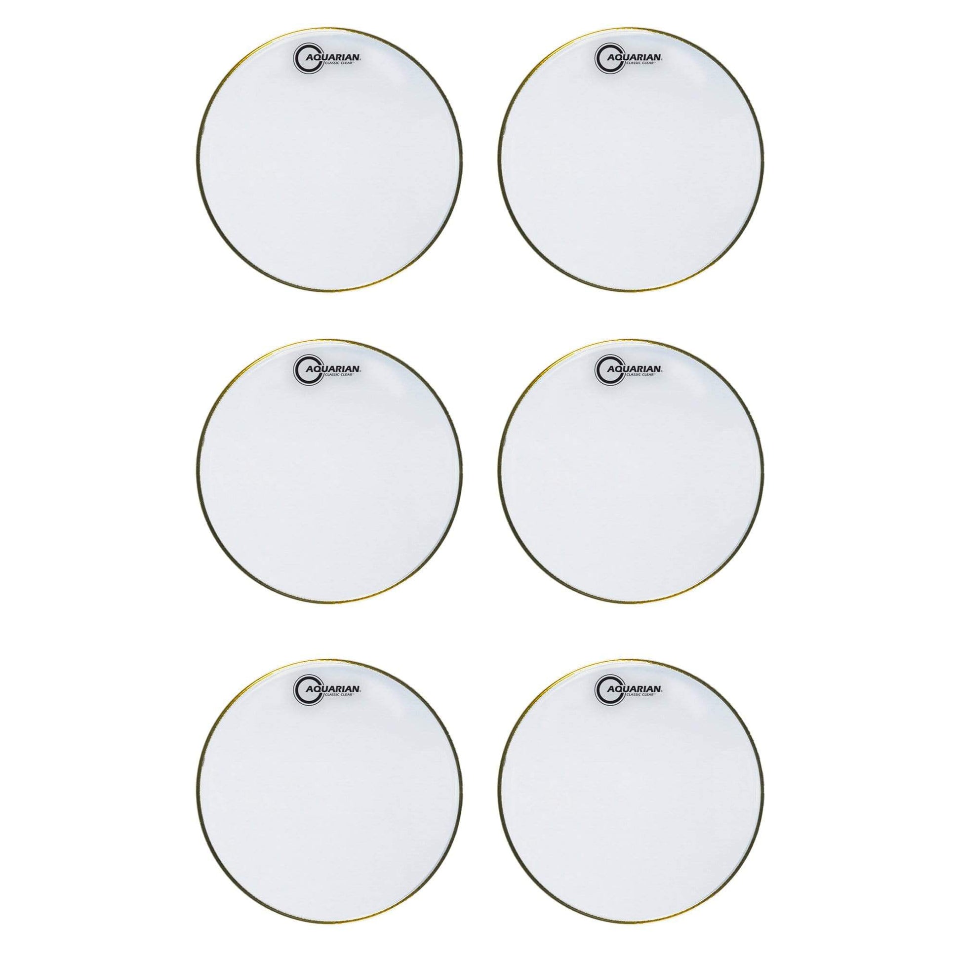 Aquarian 13" Classic Clear Snare Side Drumhead (6 Pack Bundle) Drums and Percussion / Parts and Accessories / Heads