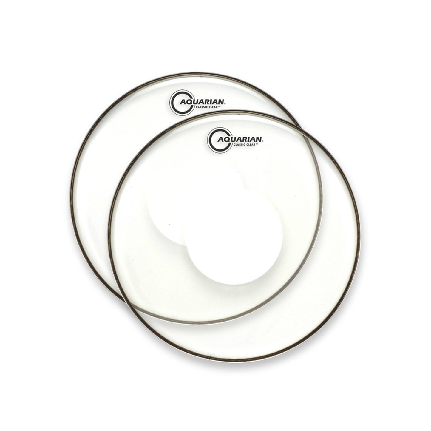 Aquarian 14" Classic Clear w/Power Dot (2 Pack Bundle) Drums and Percussion / Parts and Accessories / Heads