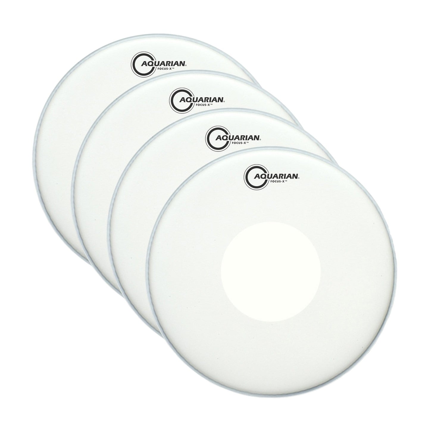 Aquarian 14" Focus X Coated w/Reverse Power Dot (4 Pack Bundle) Drums and Percussion / Parts and Accessories / Heads
