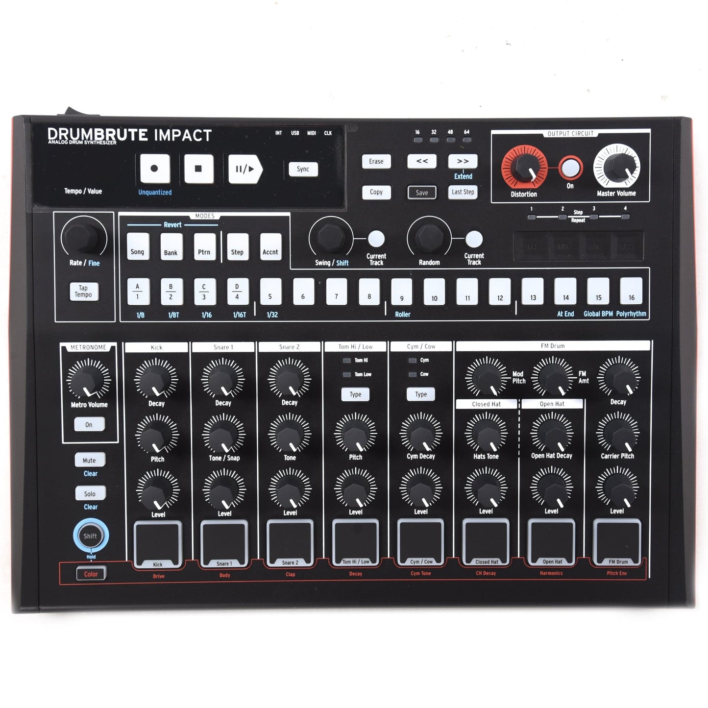 Arturia DrumBrute Impact Analog Drum Synthesizer Noir Edition Drums and Percussion / Drum Machines and Samplers