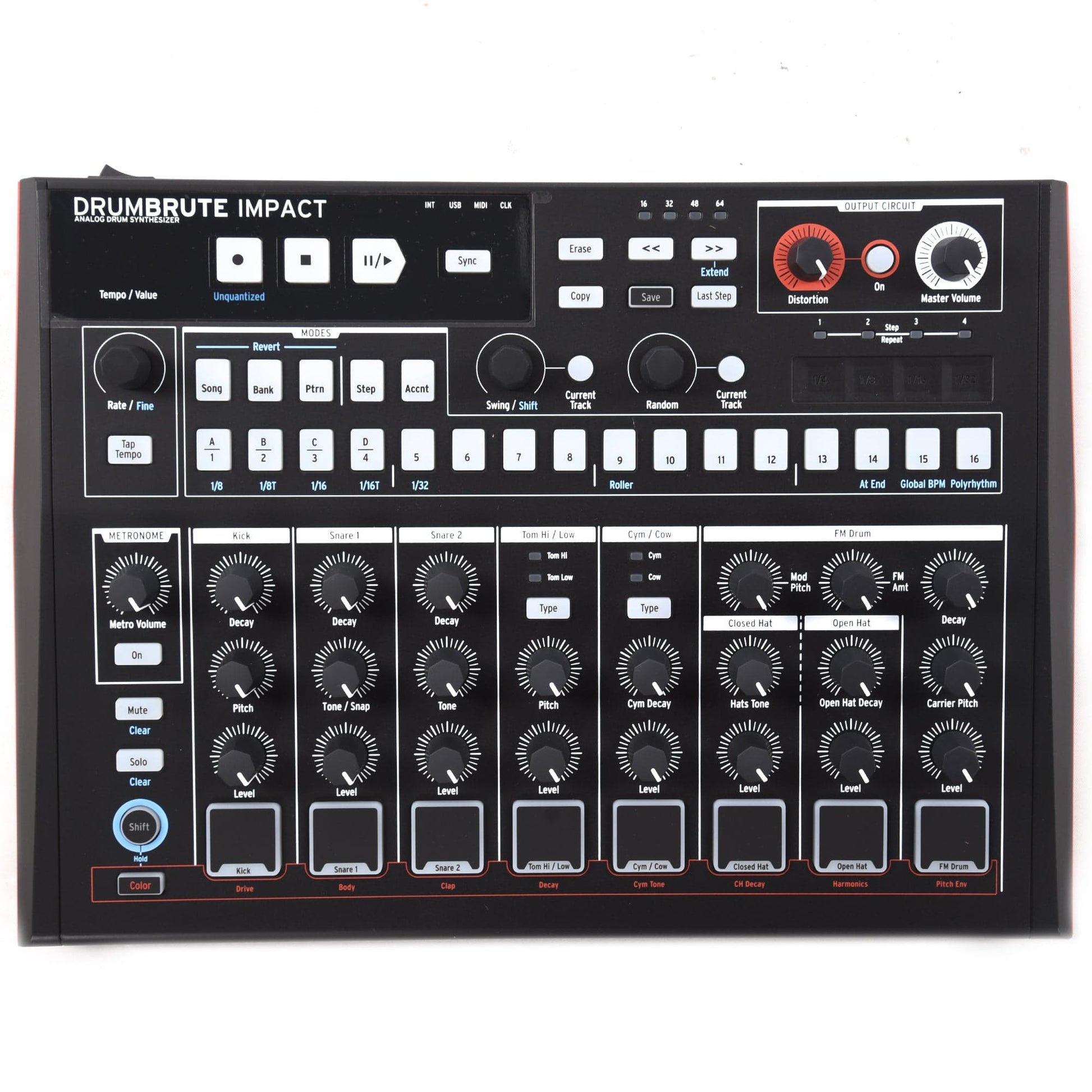 Arturia DrumBrute Impact Analog Drum Synthesizer Noir Edition Drums and Percussion / Drum Machines and Samplers