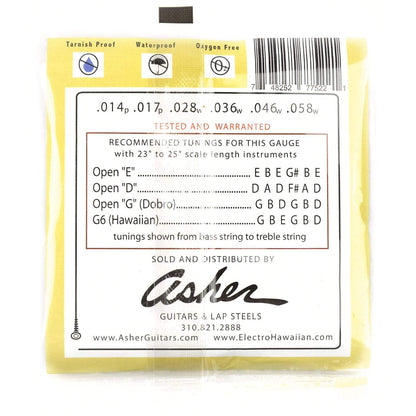 Asher Acoustic Hawaiian Lap Steel Strings Phosphor Bronze Medium 14-58 Accessories / Strings / Guitar Strings