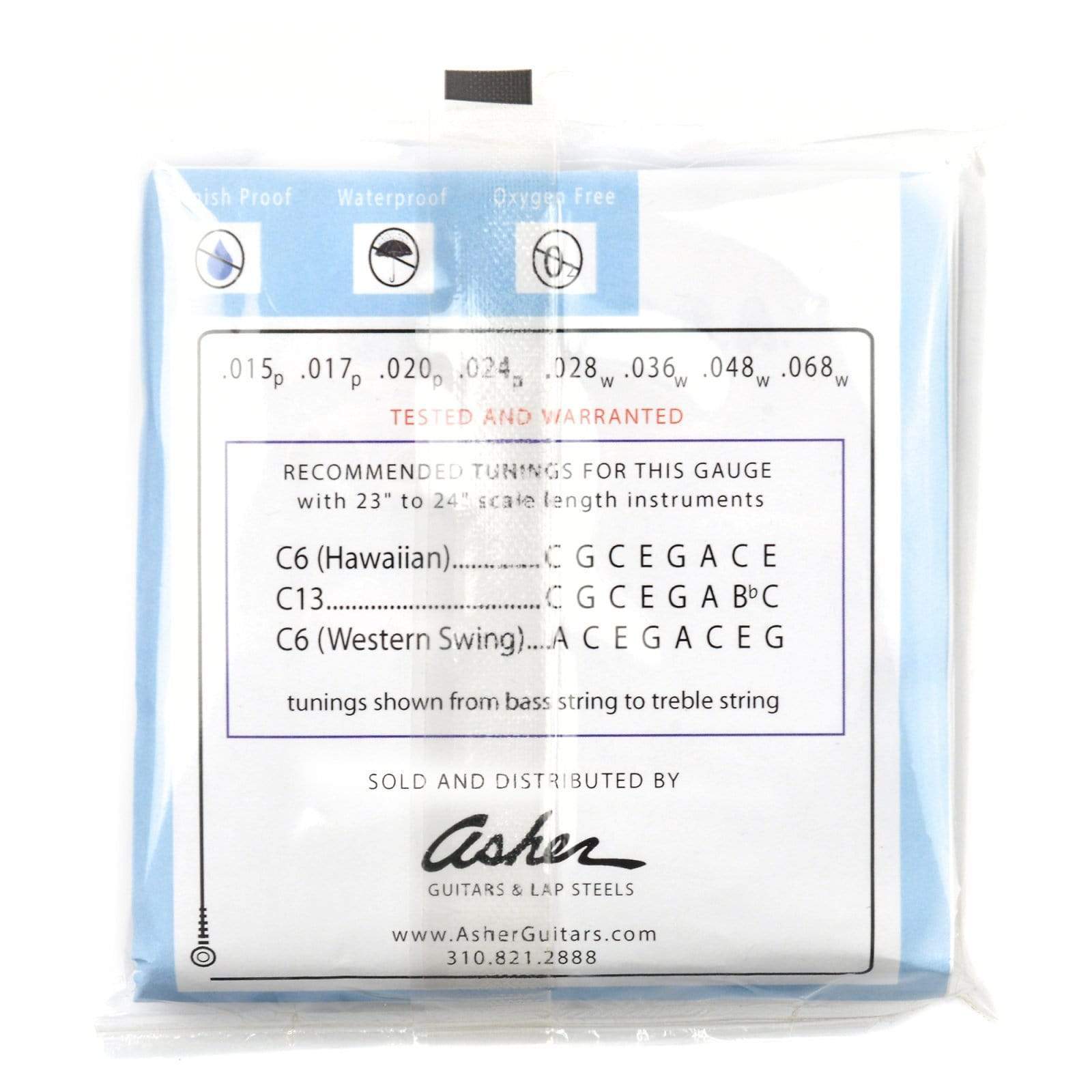 Asher Electro Hawaiian Lap Steel Strings Round Wound Medium/Heavy 8-String 15-68 Accessories / Strings / Guitar Strings