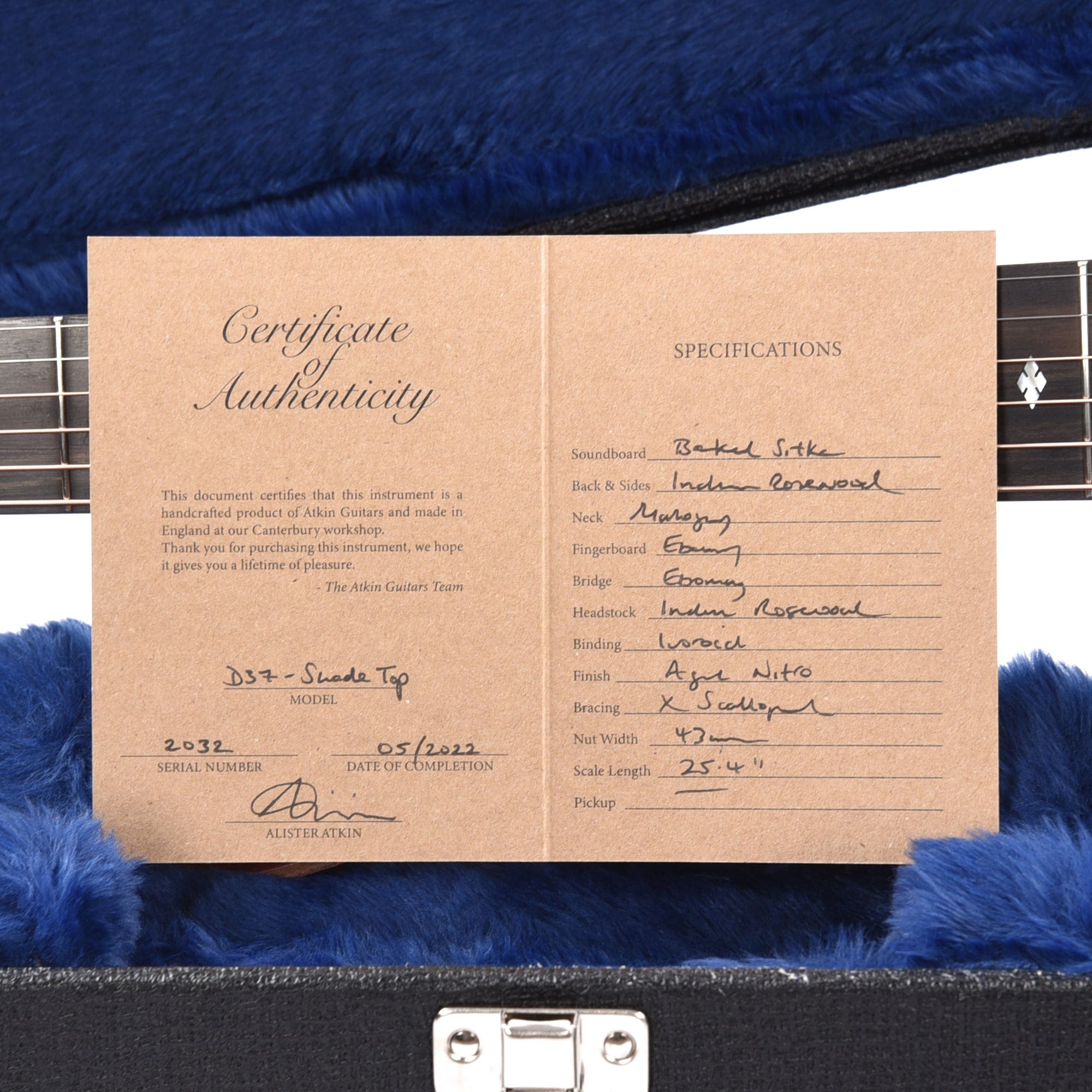 Atkin D37 Aged Baked Sitka/Rosewood Sunburst Acoustic Guitars / Dreadnought