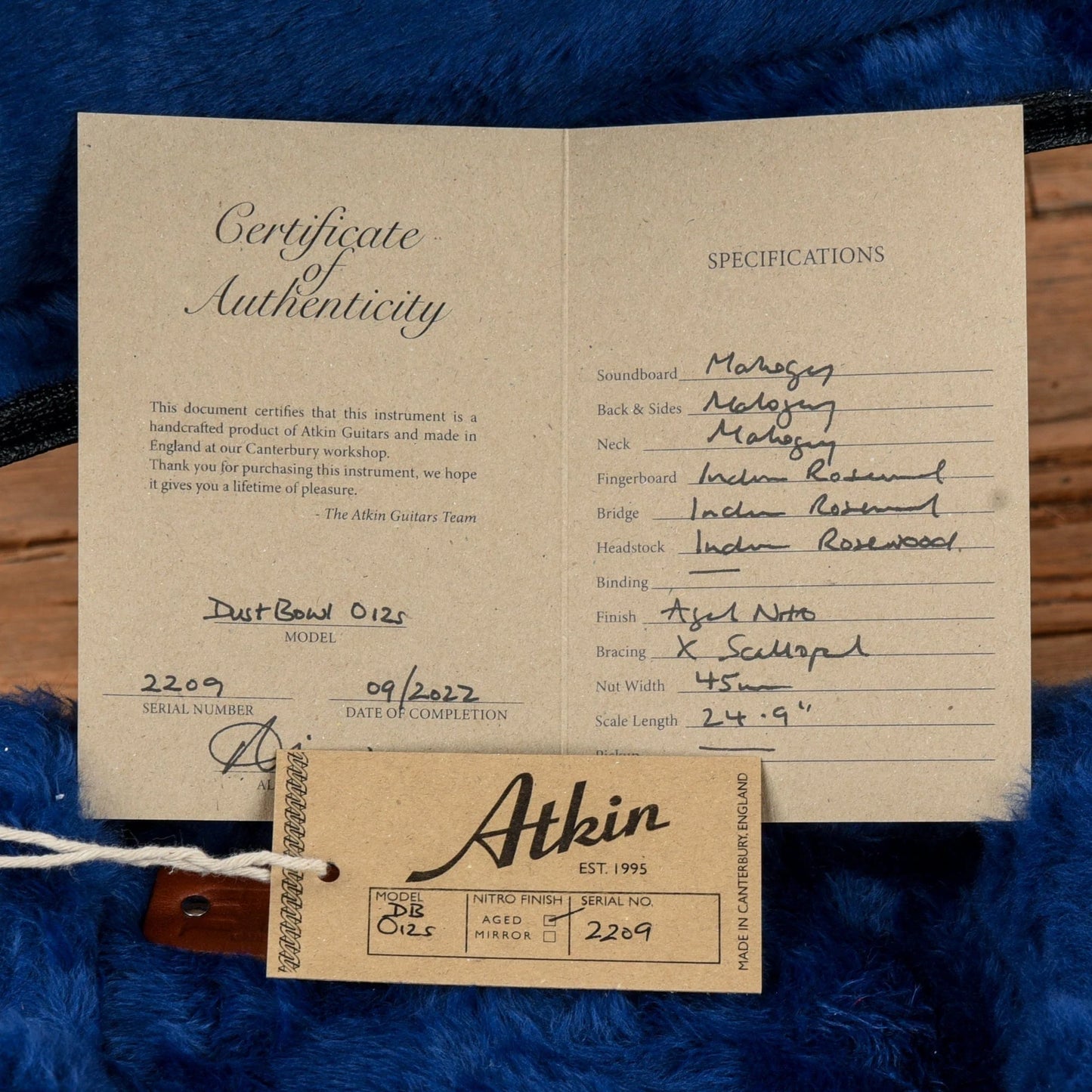 Atkin Dust Bowl 0 12-Fret Mahogany Natural w/Slotted Headstock Acoustic Guitars / Dreadnought