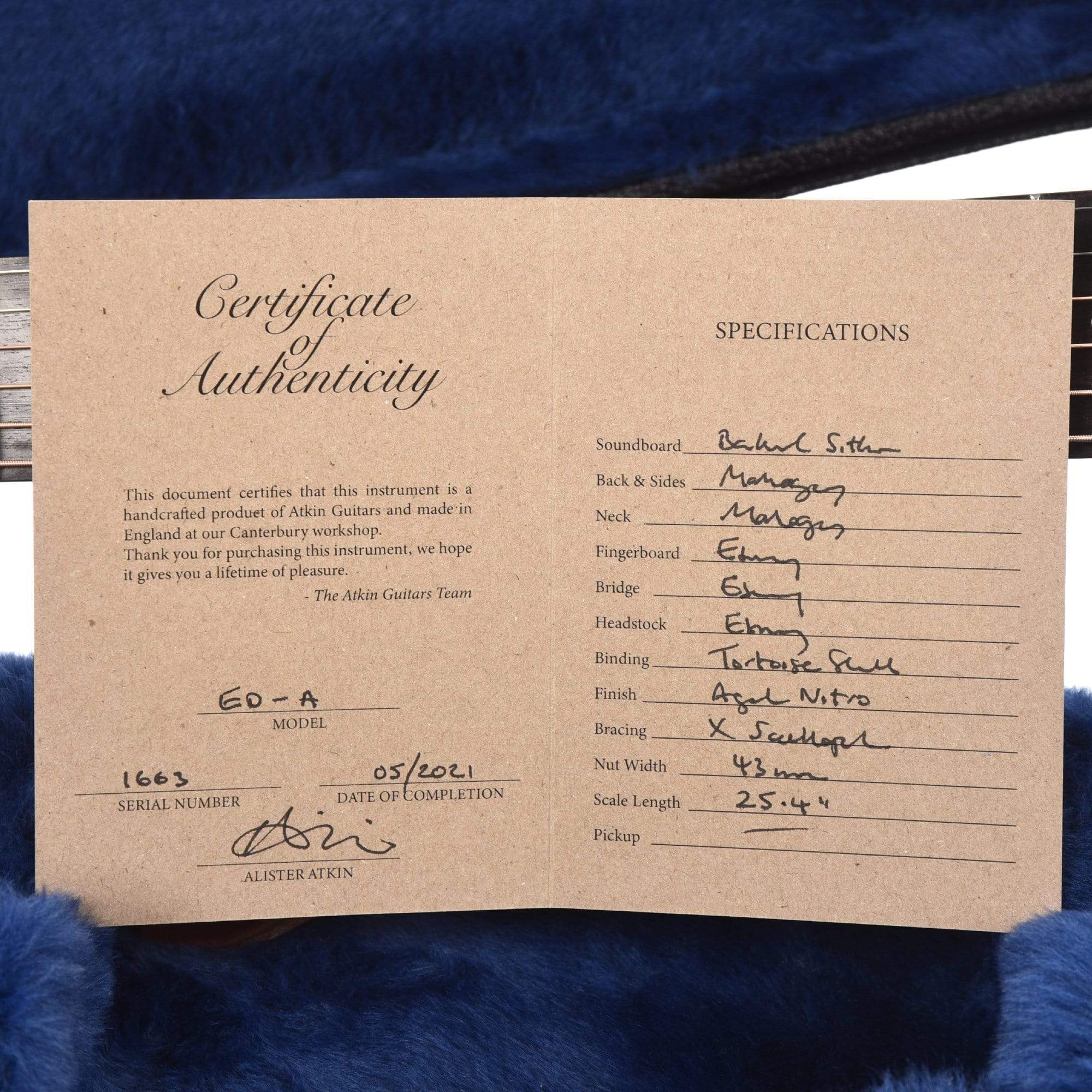 Atkin Essential D Aged Baked Sitka/Mahogany Natural Acoustic Guitars / Dreadnought