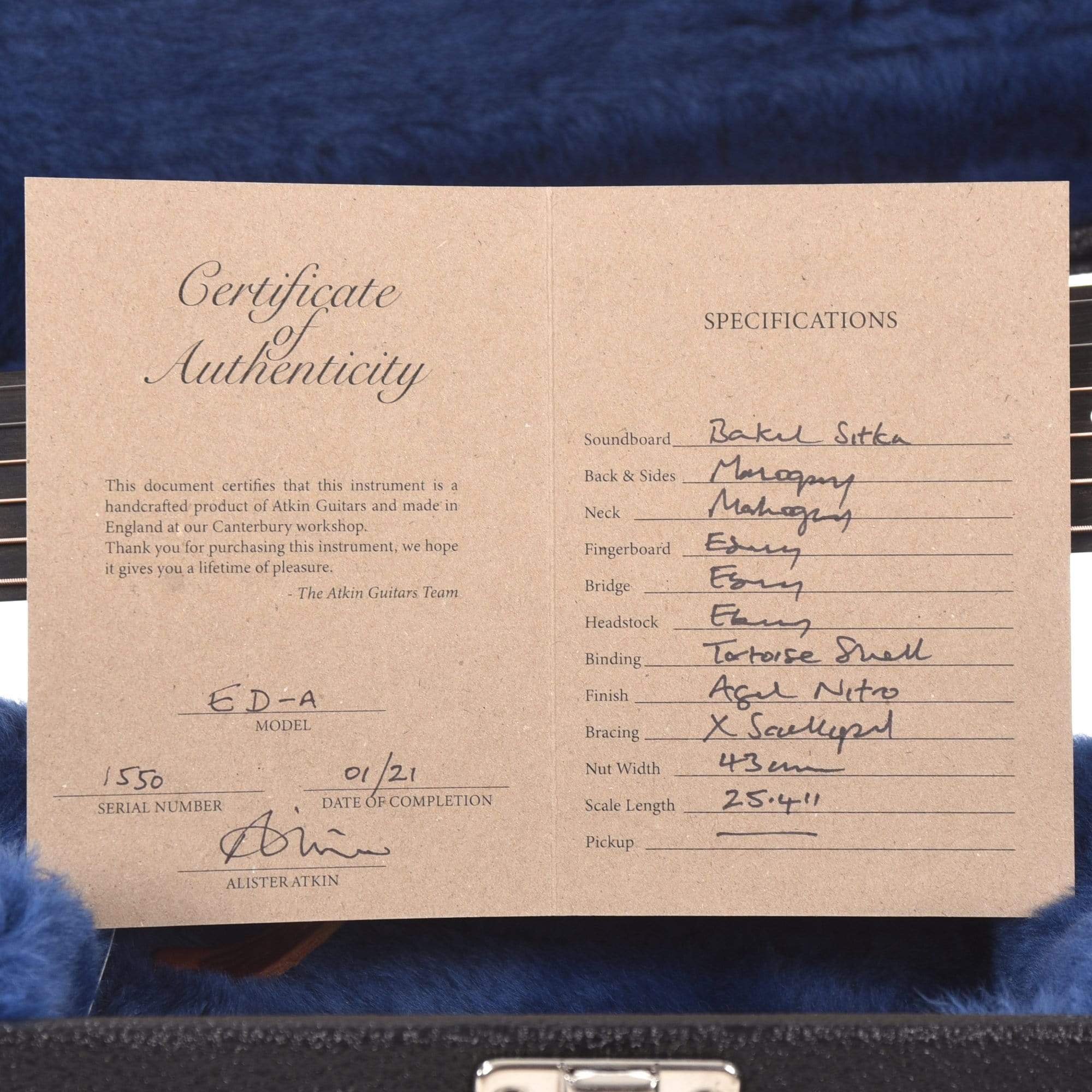 Atkin Essential D Baked Sitka/Mahogany Aged Natural Acoustic Guitars / Dreadnought