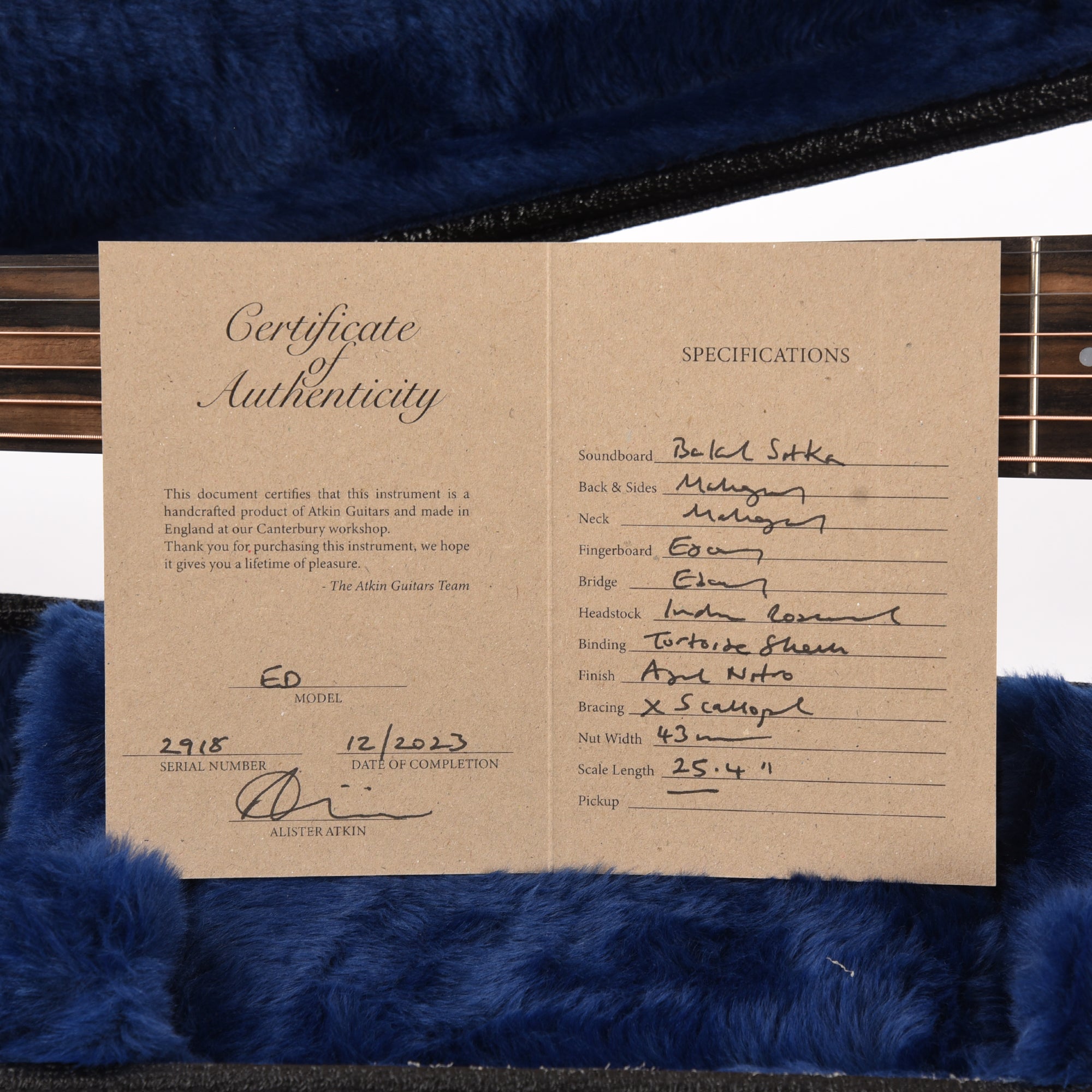 Atkin Essential D Baked Sitka/Mahogany Aged Natural Acoustic Guitars / Dreadnought