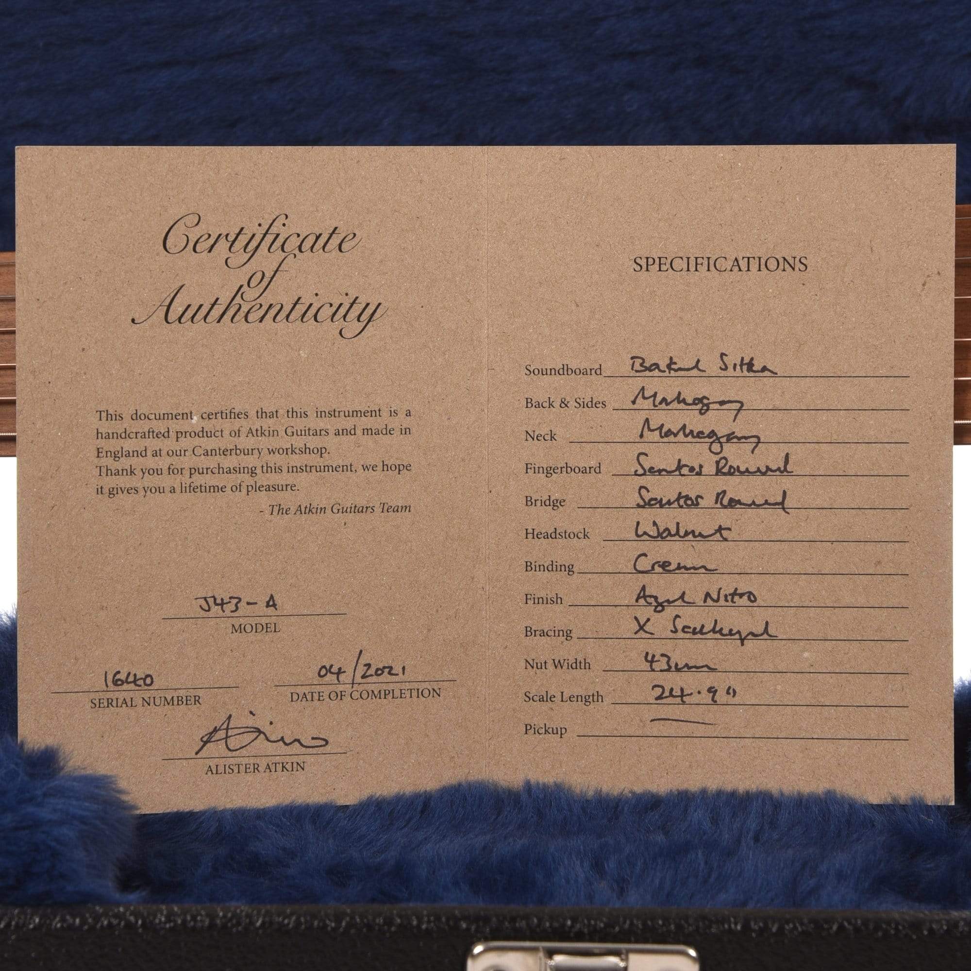 Atkin The Forty Three Aged Baked Sitka/Mahogany Sunburst Acoustic Guitars / Dreadnought