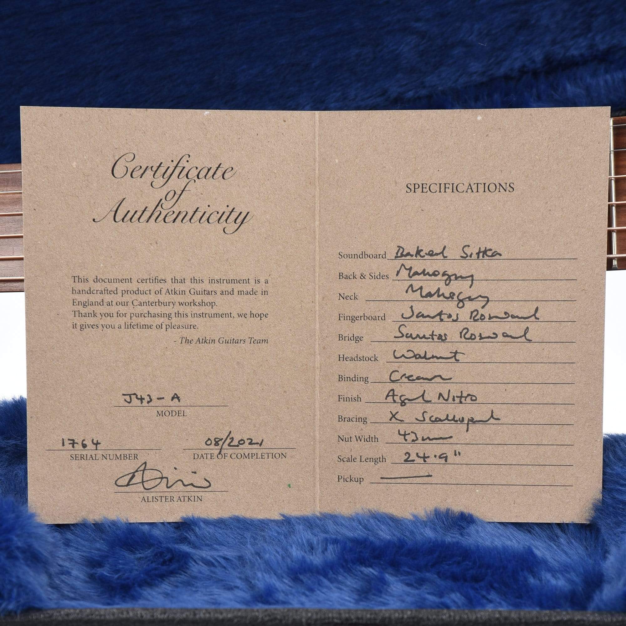 Atkin The Forty Three Aged Baked Sitka/Mahogany Sunburst Acoustic Guitars / Dreadnought