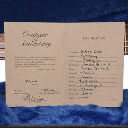 Atkin The Forty Three Aged Baked Sitka/Mahogany Sunburst Acoustic Guitars / Dreadnought