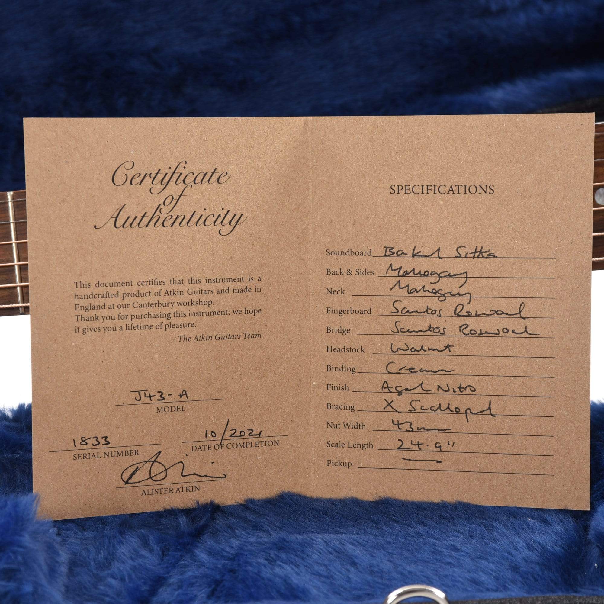 Atkin The Forty Three Aged Baked Sitka/Mahogany Sunburst Acoustic Guitars / Dreadnought