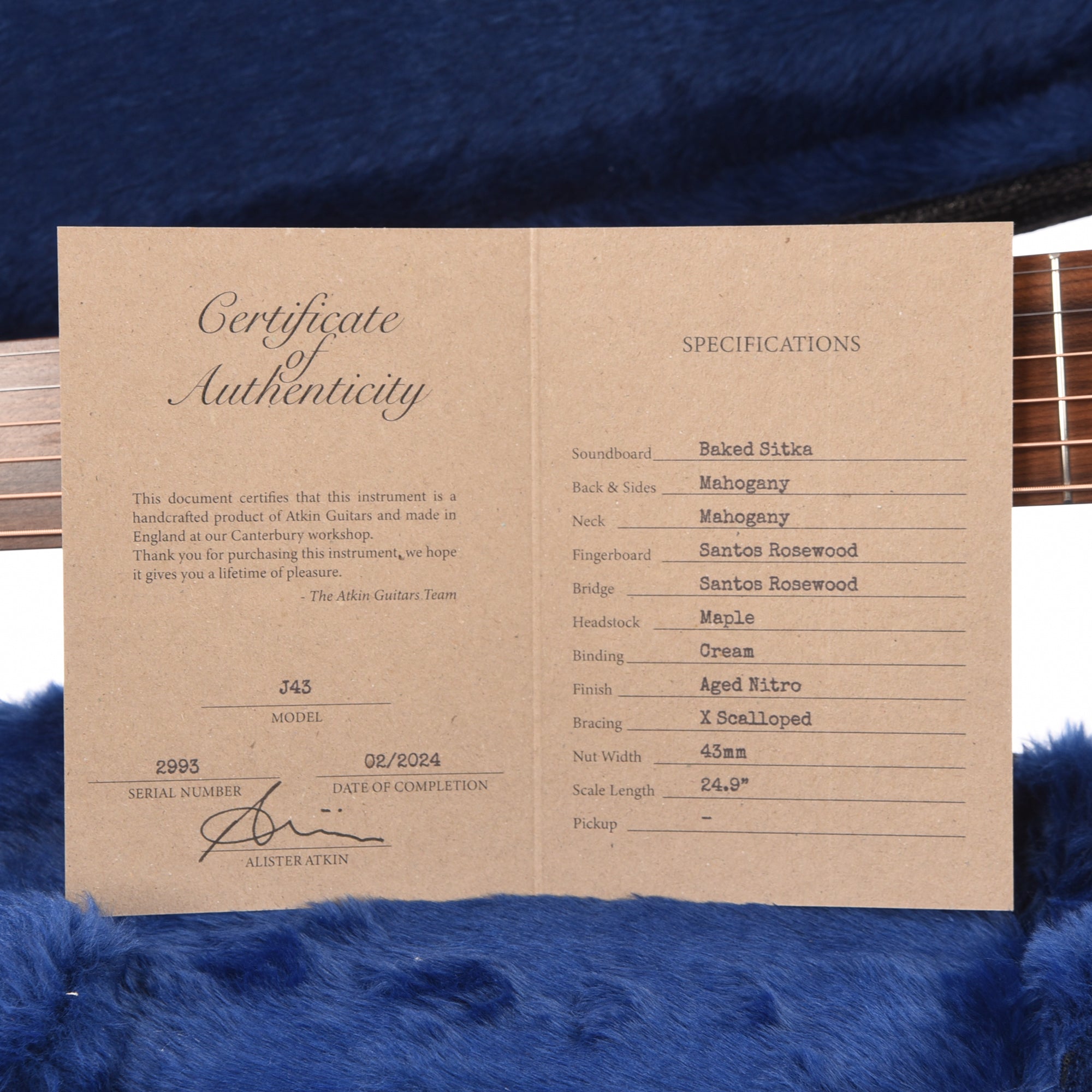 Atkin The Forty Three Baked Sitka/Mahogany Aged Sunburst Acoustic Guitars / Dreadnought