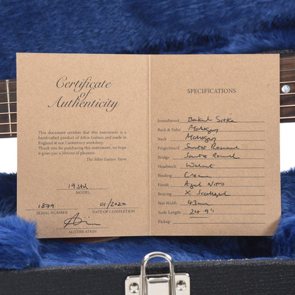 Atkin The Nineteen Aged Baked Sitka/Mahogany Sunburst Acoustic Guitars / Dreadnought