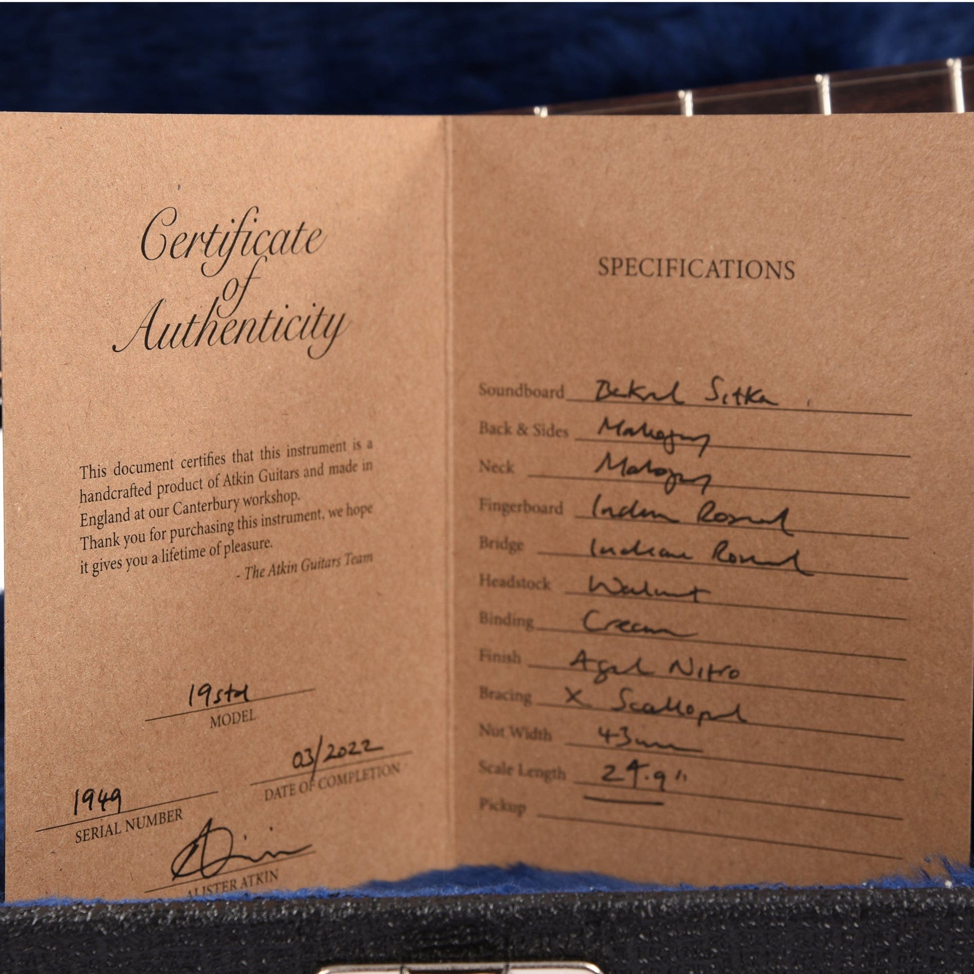 Atkin The Nineteen Aged Baked Sitka/Mahogany Sunburst Acoustic Guitars / Dreadnought