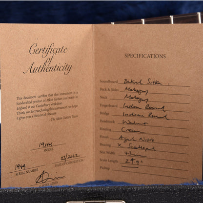 Atkin The Nineteen Aged Baked Sitka/Mahogany Sunburst Acoustic Guitars / Dreadnought