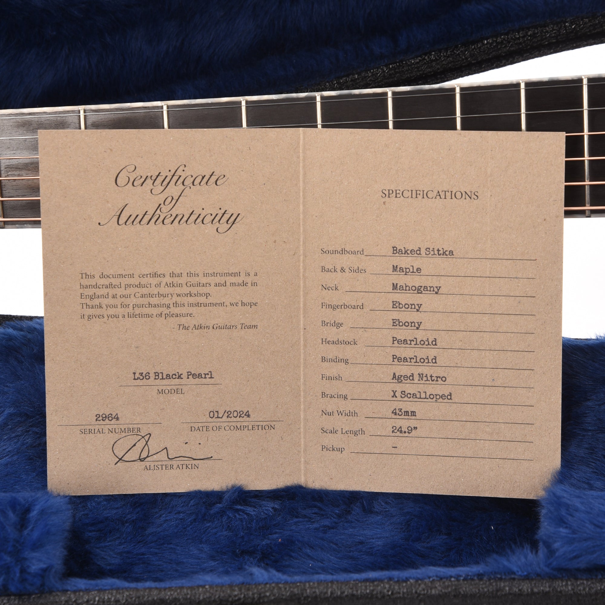 Atkin The Thirty Six Aged Black Pearl Baked Sitka/Maple Acoustic Guitars / Dreadnought
