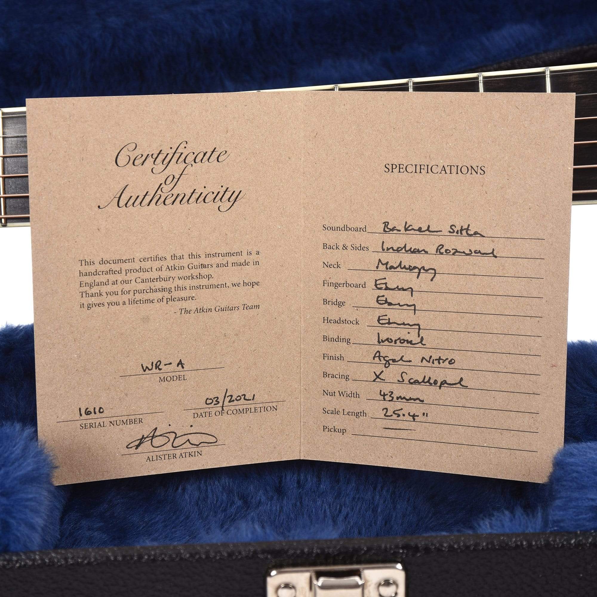 Atkin The White Rice Aged Baked Sitka/Rosewood Natural Acoustic Guitars / Dreadnought