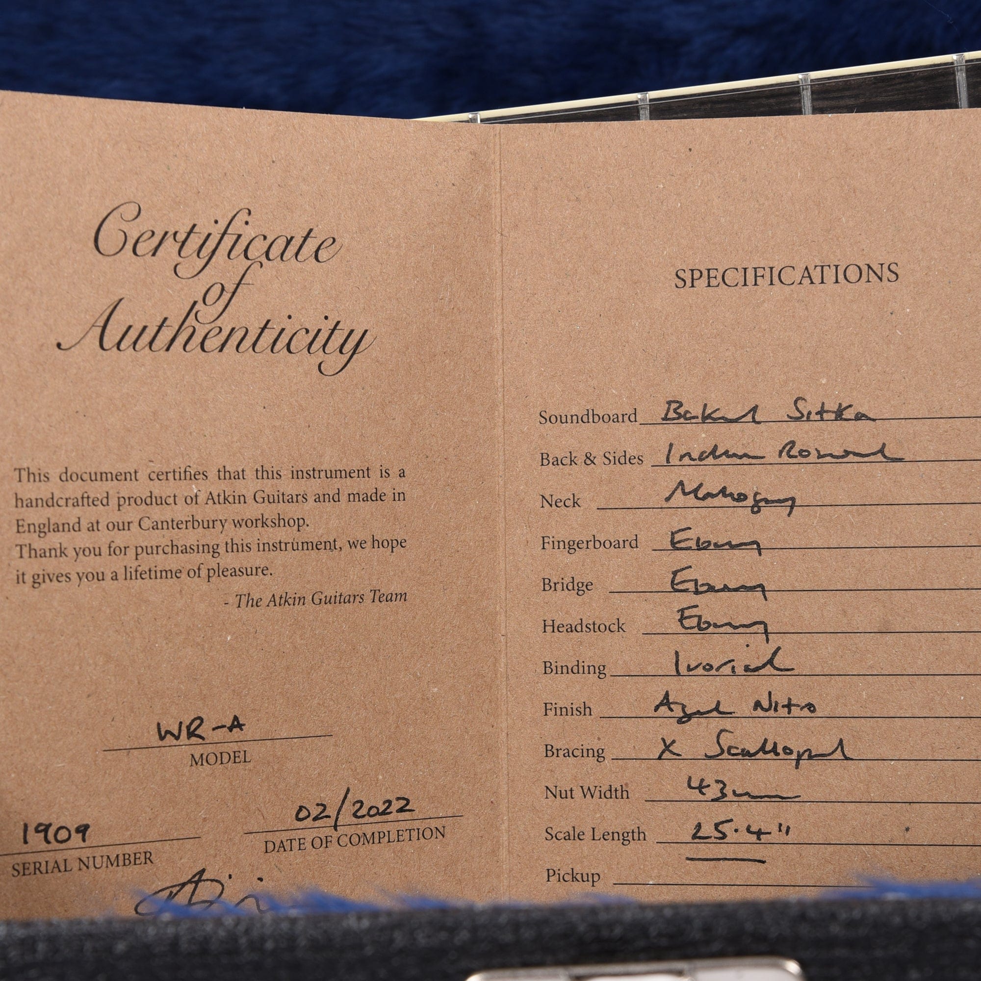 Atkin The White Rice Aged Baked Sitka/Rosewood Natural Acoustic Guitars / Dreadnought