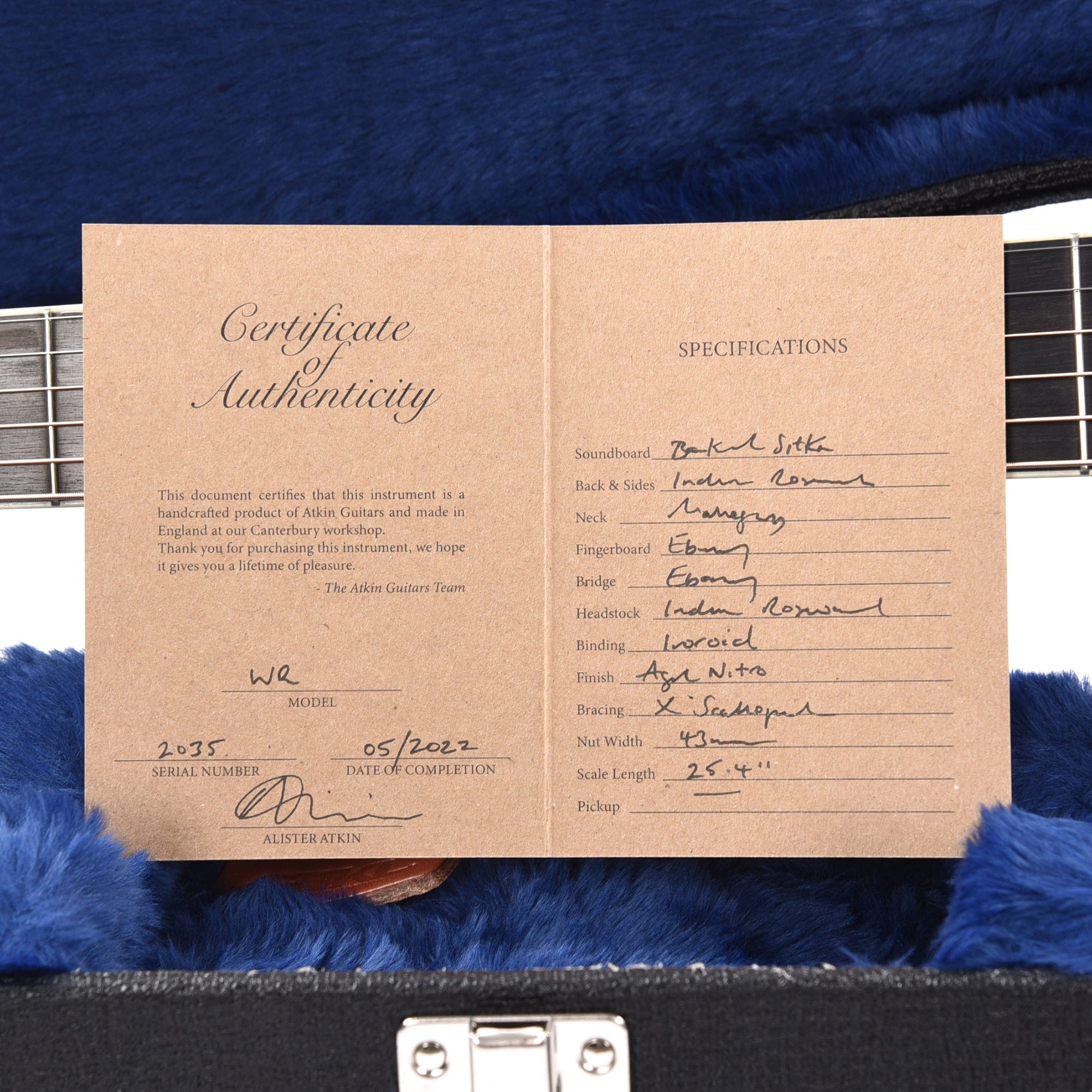 Atkin The White Rice Aged Baked Sitka/Rosewood Natural Acoustic Guitars / Dreadnought