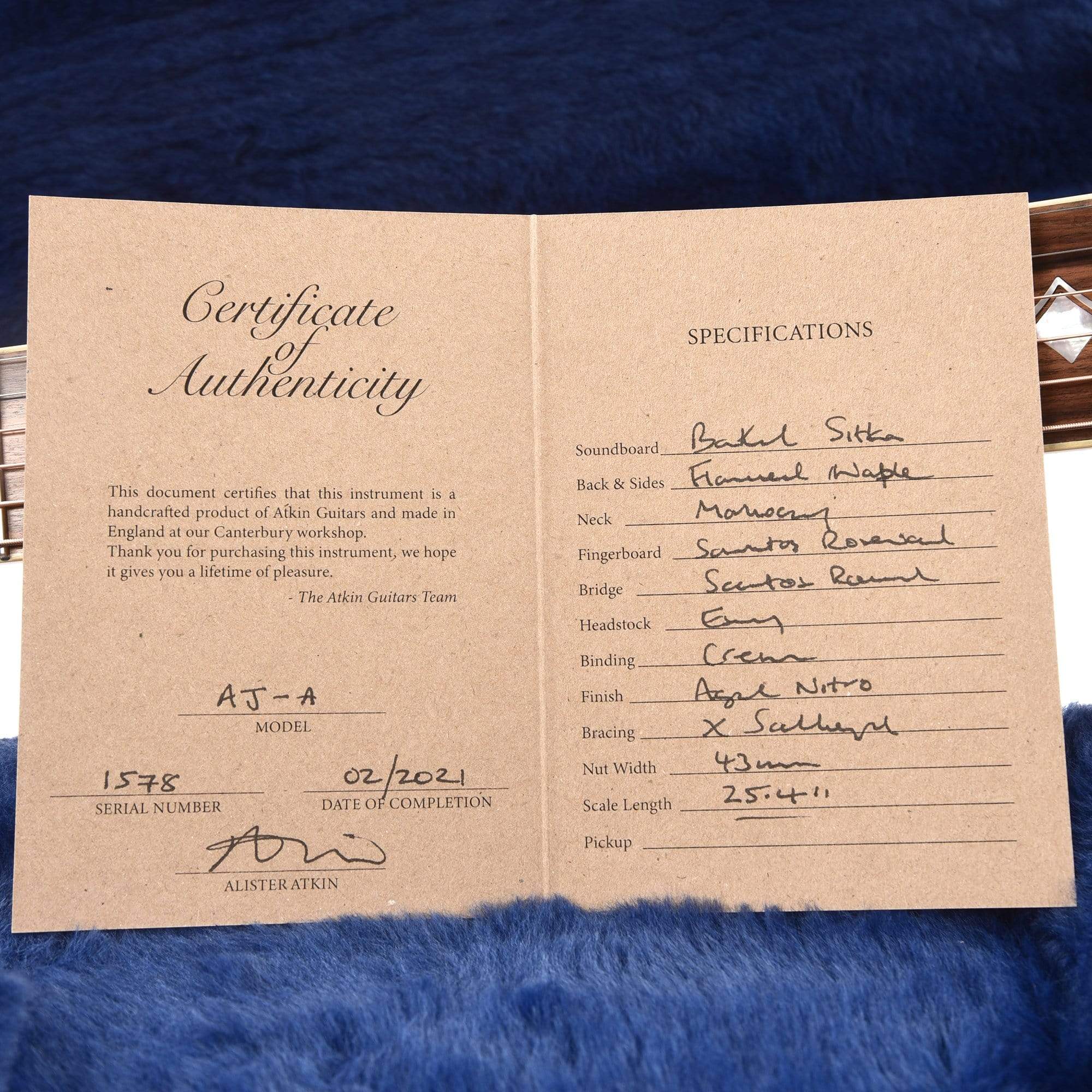 Atkin The AJ Jumbo Aged Baked Sitka/Flamed Maple Sunburst Acoustic Guitars / Jumbo