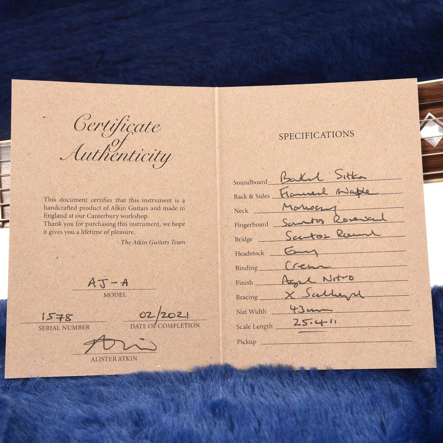 Atkin The AJ Jumbo Aged Baked Sitka/Flamed Maple Sunburst Acoustic Guitars / Jumbo