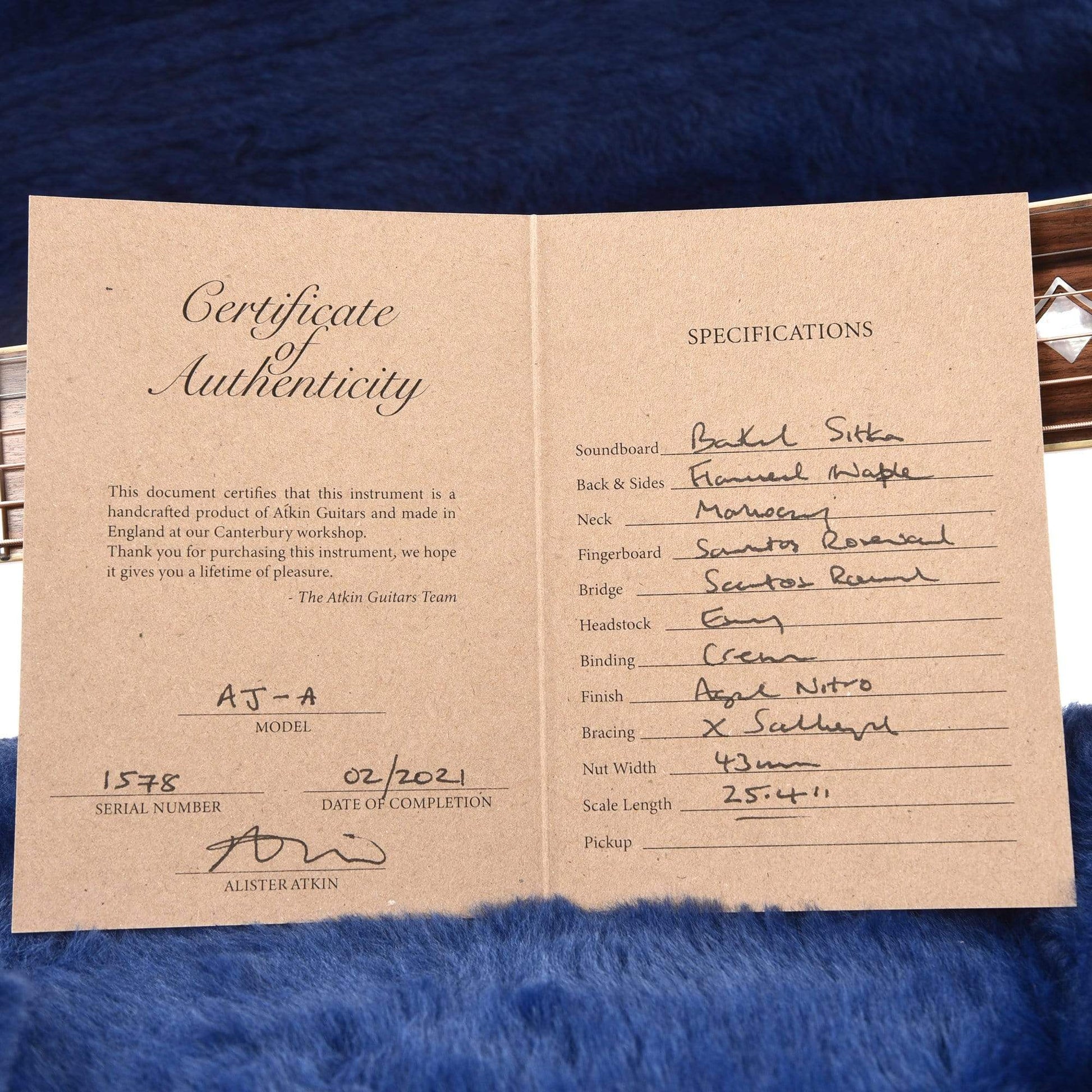 Atkin The AJ Jumbo Aged Baked Sitka/Flamed Maple Sunburst Acoustic Guitars / Jumbo