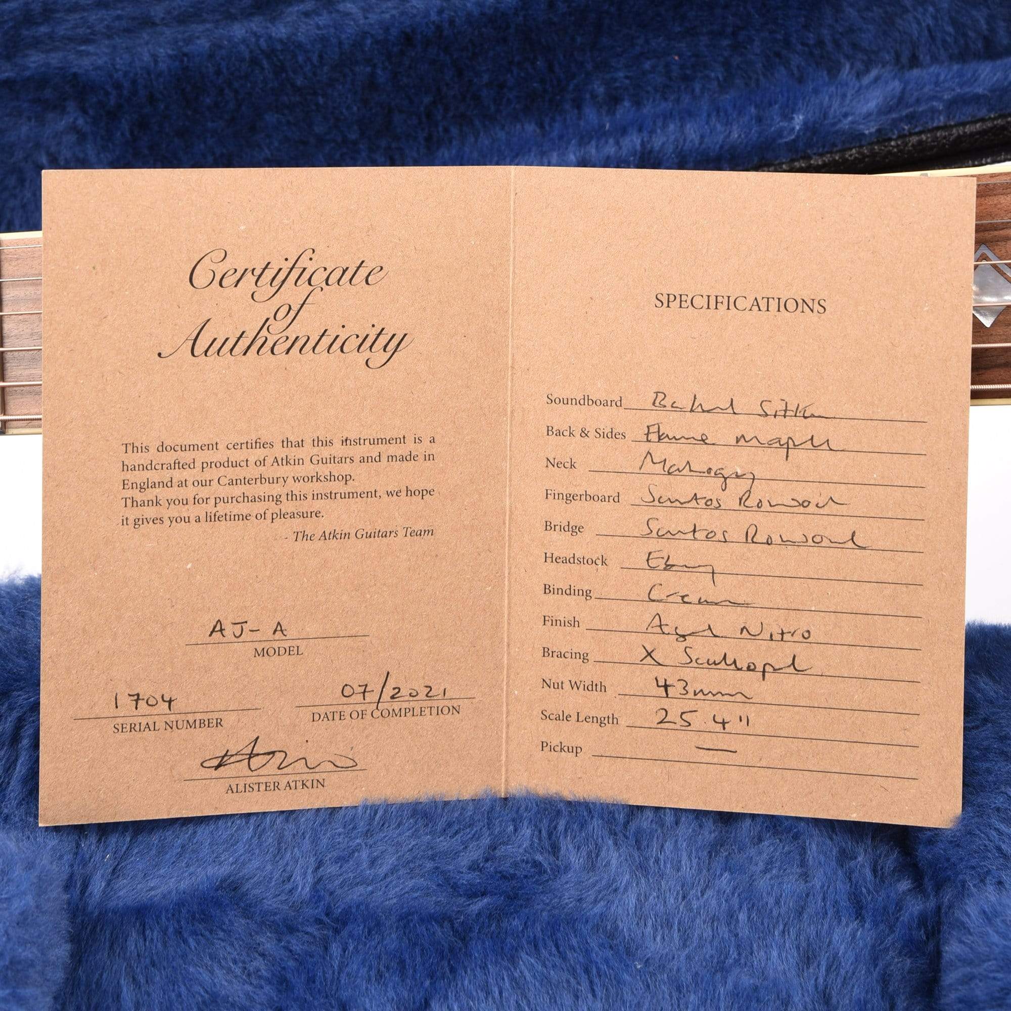 Atkin The AJ Jumbo Aged Baked Sitka/Flamed Maple Sunburst Acoustic Guitars / Jumbo