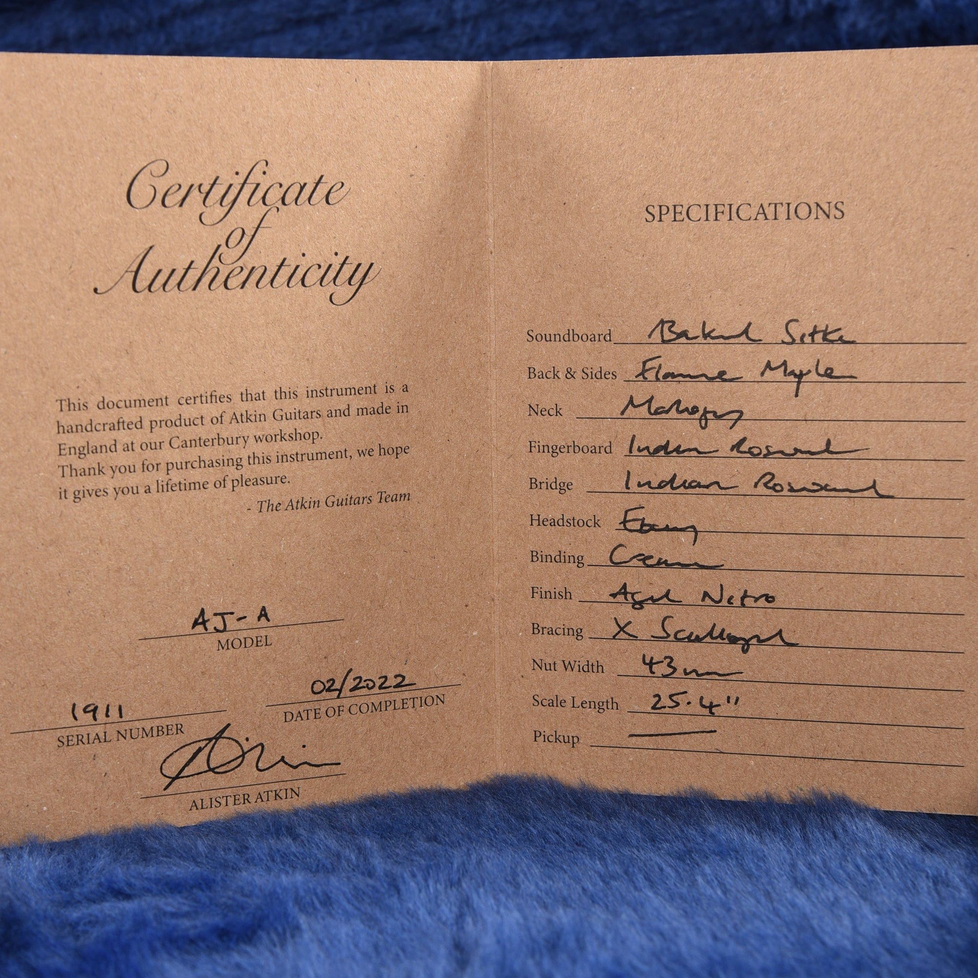 Atkin The AJ Jumbo Aged Baked Sitka/Flamed Maple Sunburst Acoustic Guitars / Jumbo