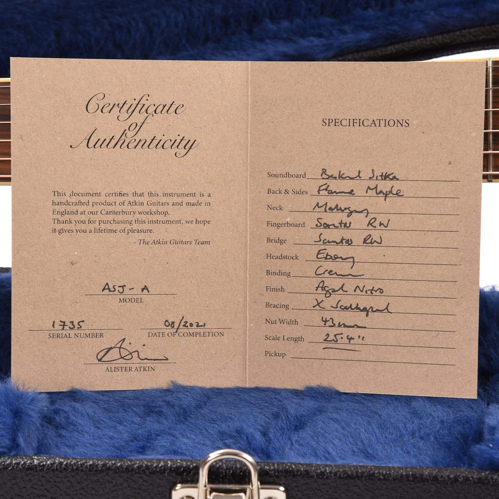 Atkin The ASJ Small Jumbo Aged Baked Sitka/Mahogany Amber Acoustic Guitars / Jumbo