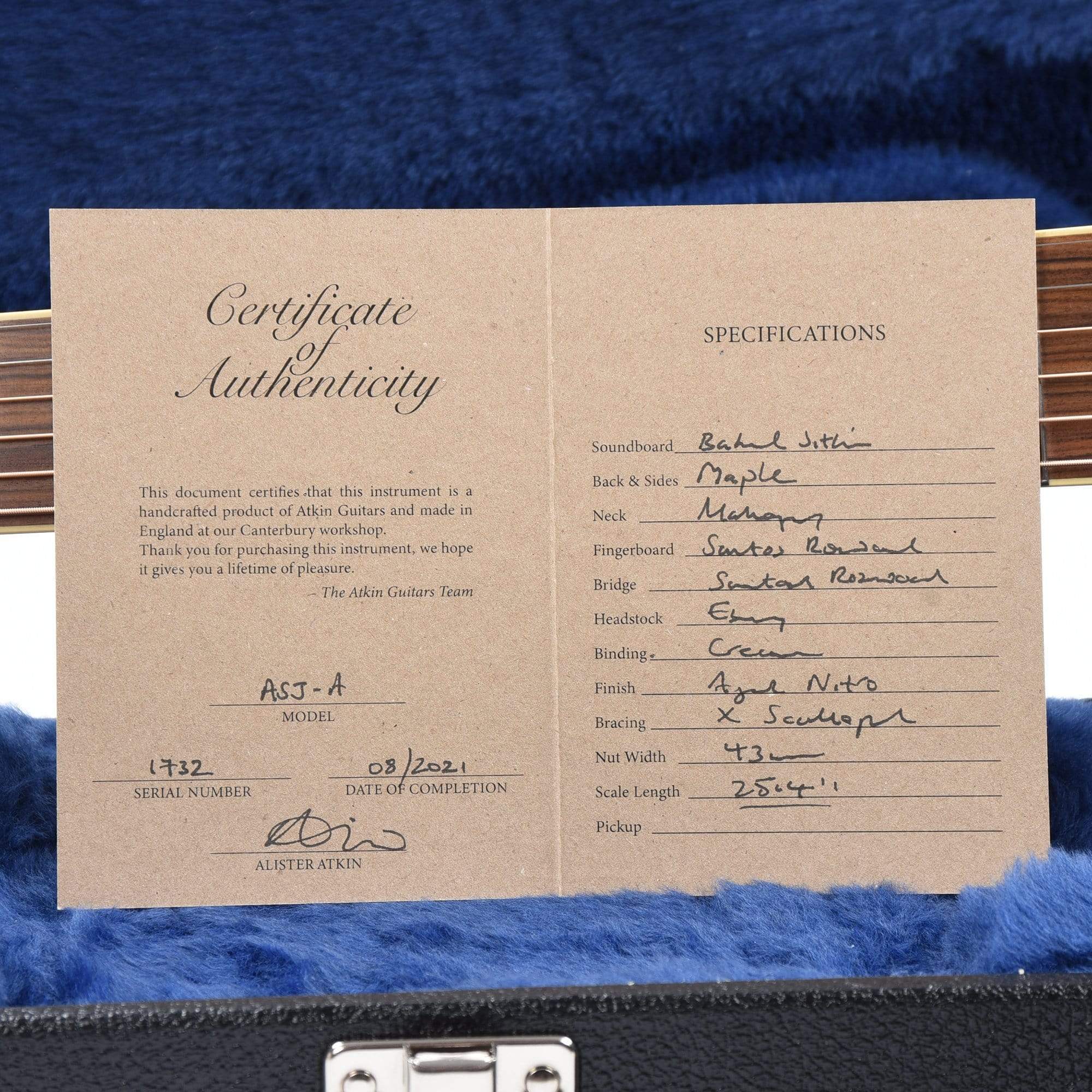 Atkin The ASJ Small Jumbo Aged Baked Sitka/Mahogany Black Acoustic Guitars / Jumbo