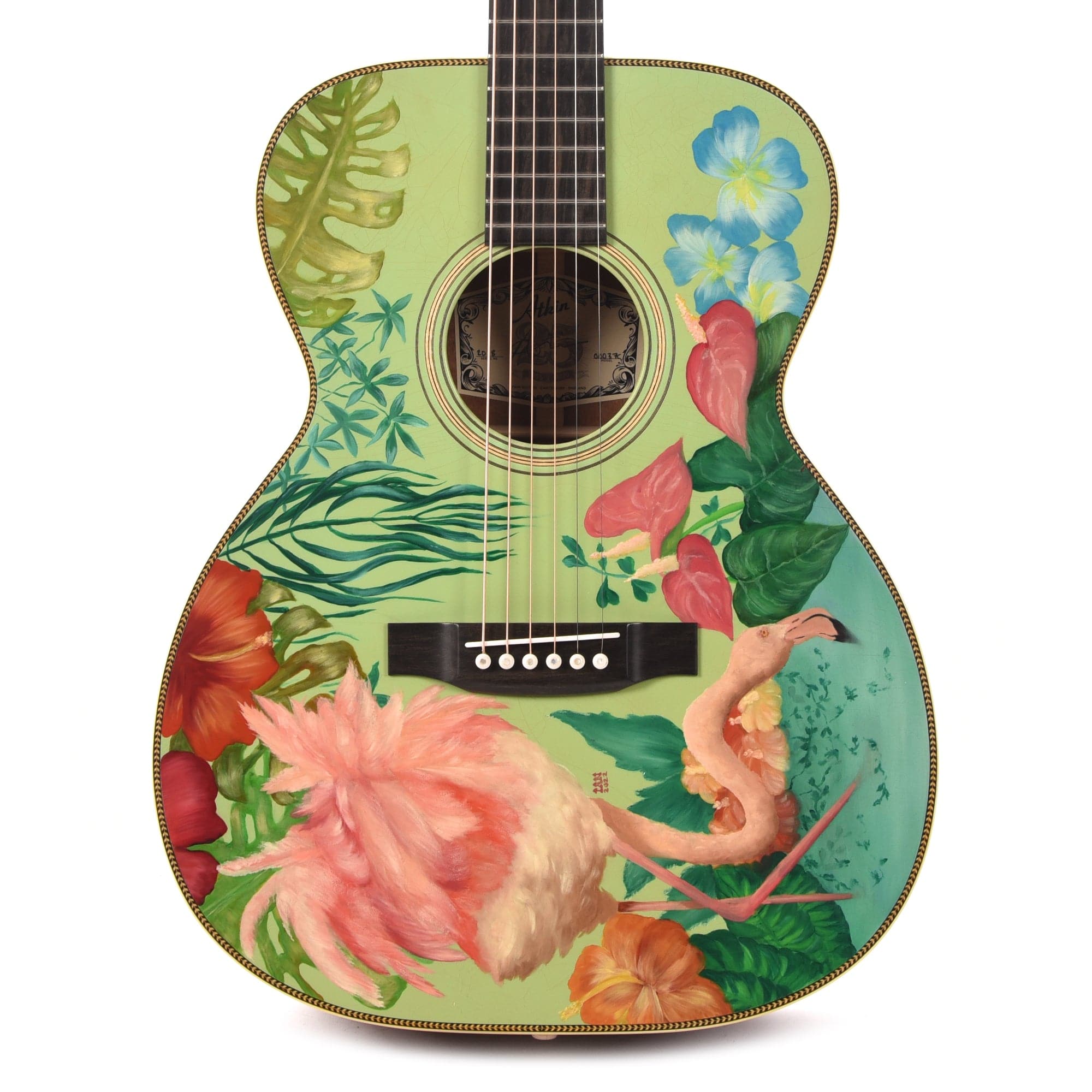 Atkin 00037 Flamingo Hand Painted by Ian Ward Acoustic Guitars / OM and Auditorium